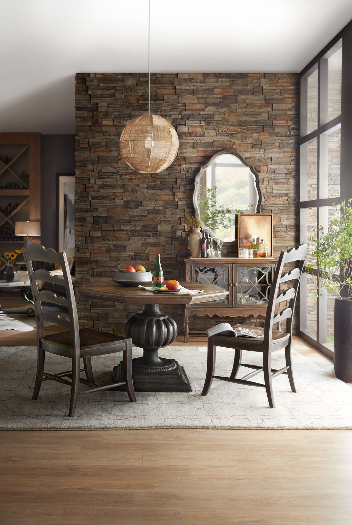 Hooker Hill Country Twin Sisters Ladderback Side Chair - Thumbnail 2
