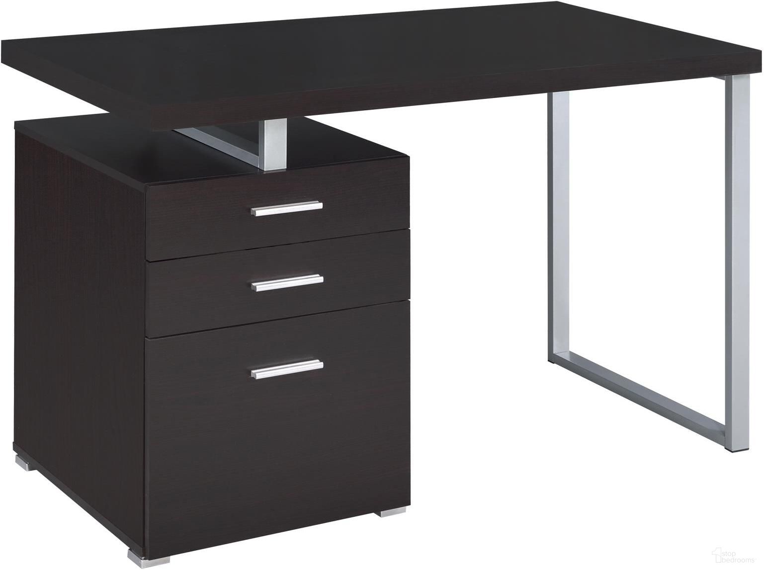 The appearance of Brennan 3-drawer Office Desk Cappuccino designed by Coaster in the modern / contemporary interior design. This cappuccino piece of furniture was selected by 1StopBedrooms from Brennan Collection to add a touch of cosiness and style into your home. Sku: 800519. Material: Wood.