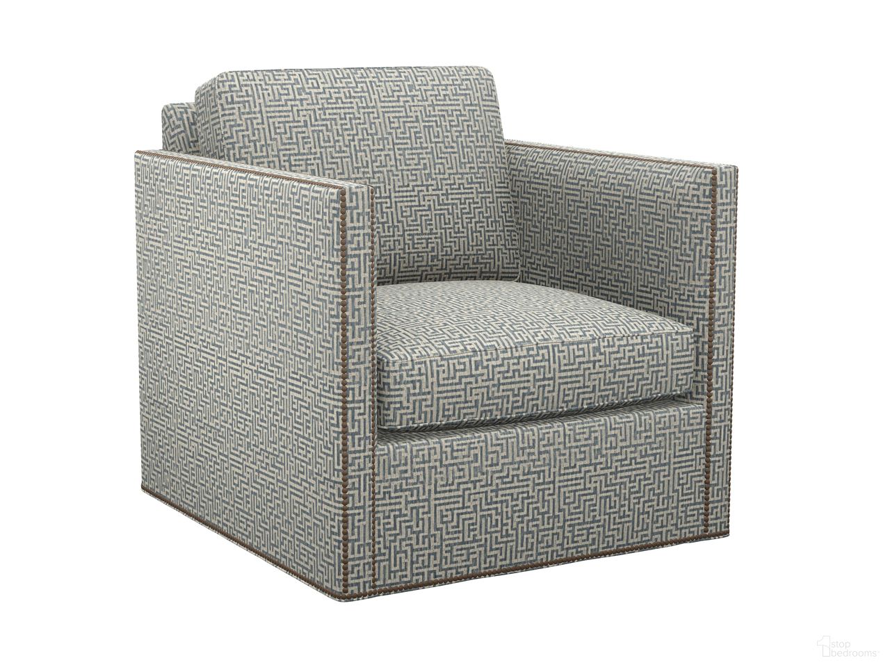 The appearance of Featured Upholstery Hinsdale Swivel Chair In Blue designed by Lexington in the transitional interior design. This blue piece of furniture was selected by 1StopBedrooms from Featured Upholstery Collection to add a touch of cosiness and style into your home. Sku: 7607-11SW-71. Material: Fabric.
