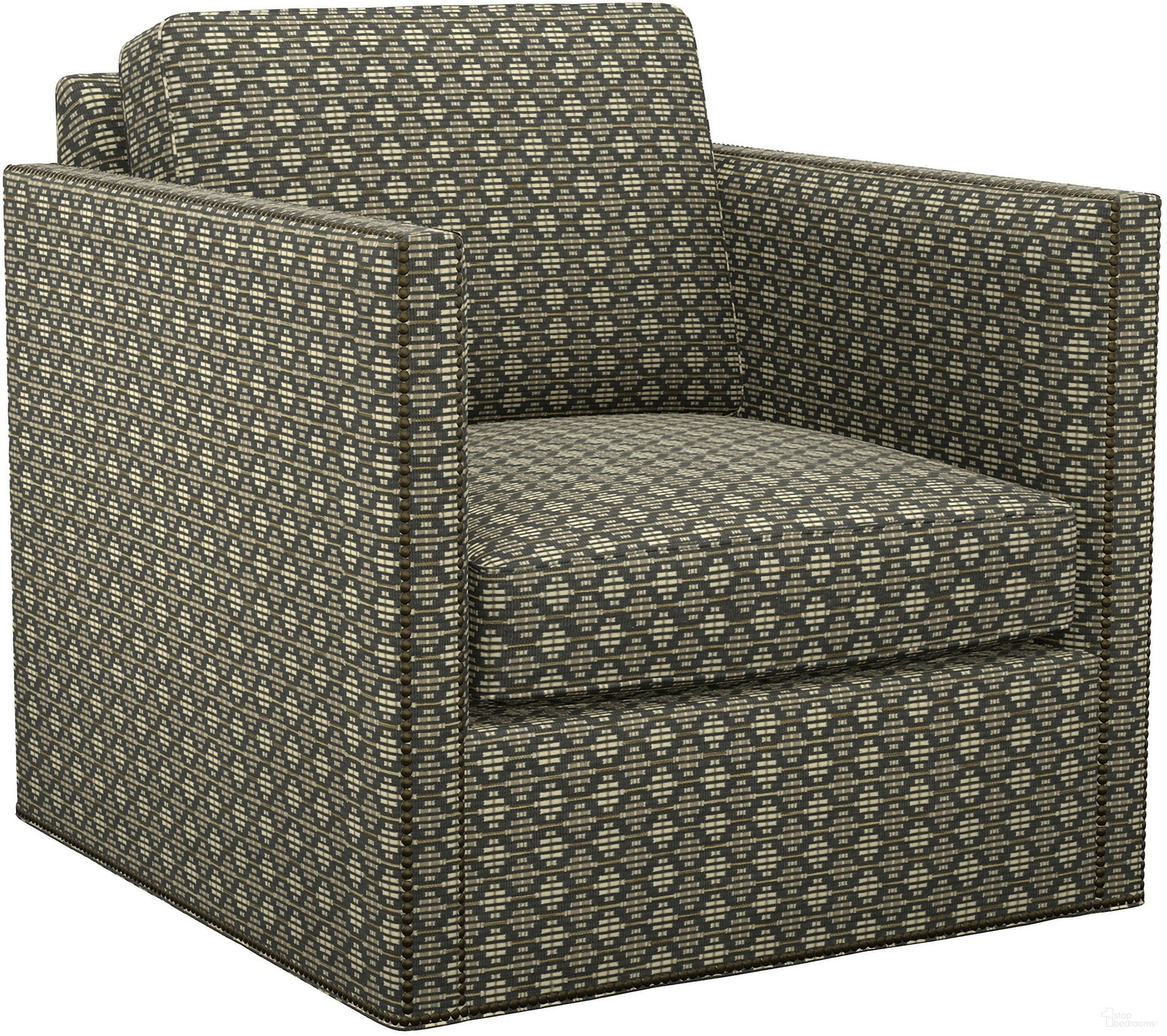 The appearance of Featured Upholstery Hinsdale Swivel Chair In Gray designed by Lexington in the transitional interior design. This gray piece of furniture  was selected by 1StopBedrooms from Featured Upholstery Collection to add a touch of cosiness and style into your home. Sku: 7607-11SW-72. Material: Fabric.