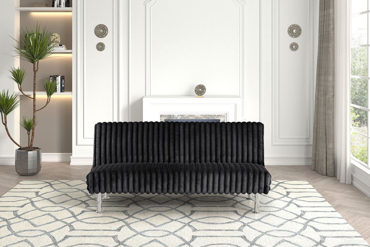 The appearance of Hinwil Futon Sofa Bed In Black designed by Furniture of America in the modern / contemporary interior design. This black piece of furniture was selected by 1StopBedrooms from Hinwil Collection to add a touch of cosiness and style into your home. Sku: FM2903BK. Material: Fabric.