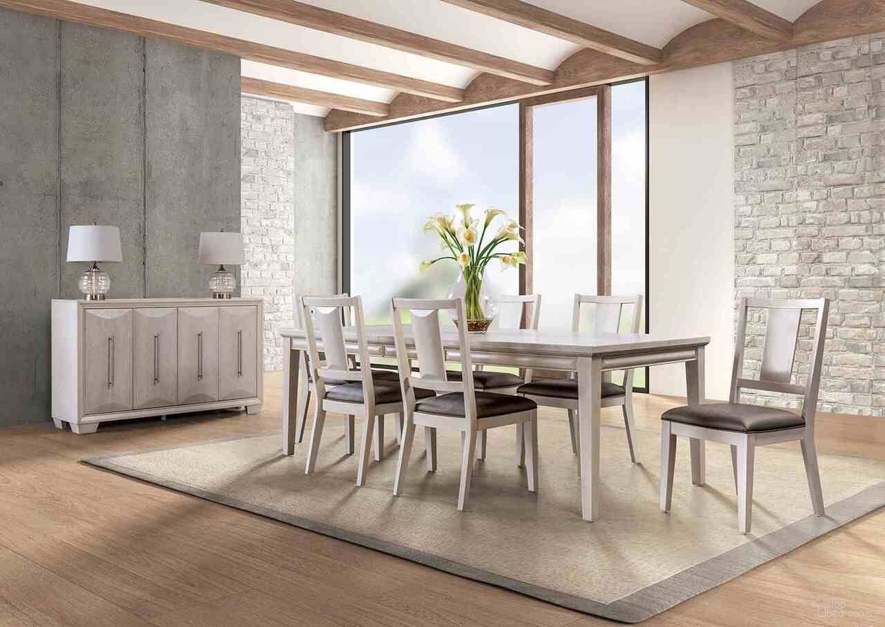 The appearance of Hinwitz Dining Table In White Oak designed by Furniture of America in the transitional interior design. This white oak piece of furniture was selected by 1StopBedrooms from Hinwitz Collection to add a touch of cosiness and style into your home. Sku: FM3399WH-T. Table Base Style: Legs. Table Top Shape: Rectangular. Material: Poplar. Size: 42" x 90".