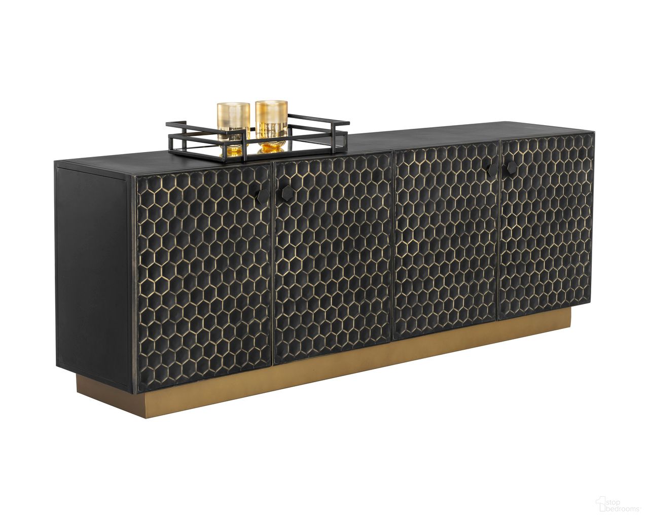 Hive Large Sideboard In Brass and Black