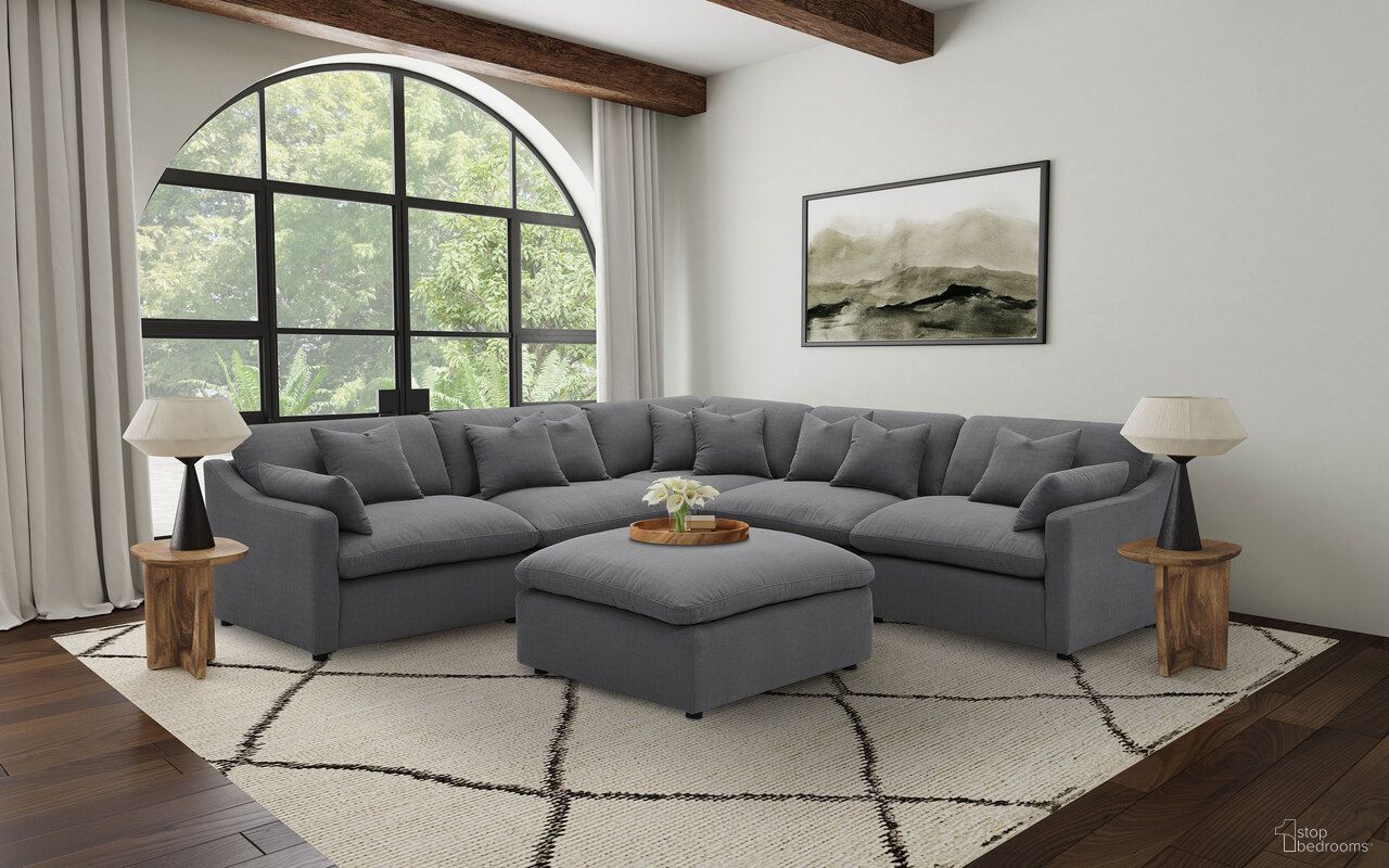 Hobson 6-piece Upholstered Modular Sectional Sofa In Charcoal