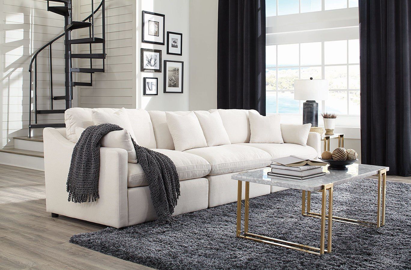 The appearance of Hobson Sofa designed by Coaster in the modern / contemporary interior design. This off white piece of furniture  was selected by 1StopBedrooms from Hobson Collection to add a touch of cosiness and style into your home. Sku: 551454LAF;551451;551454RAF.