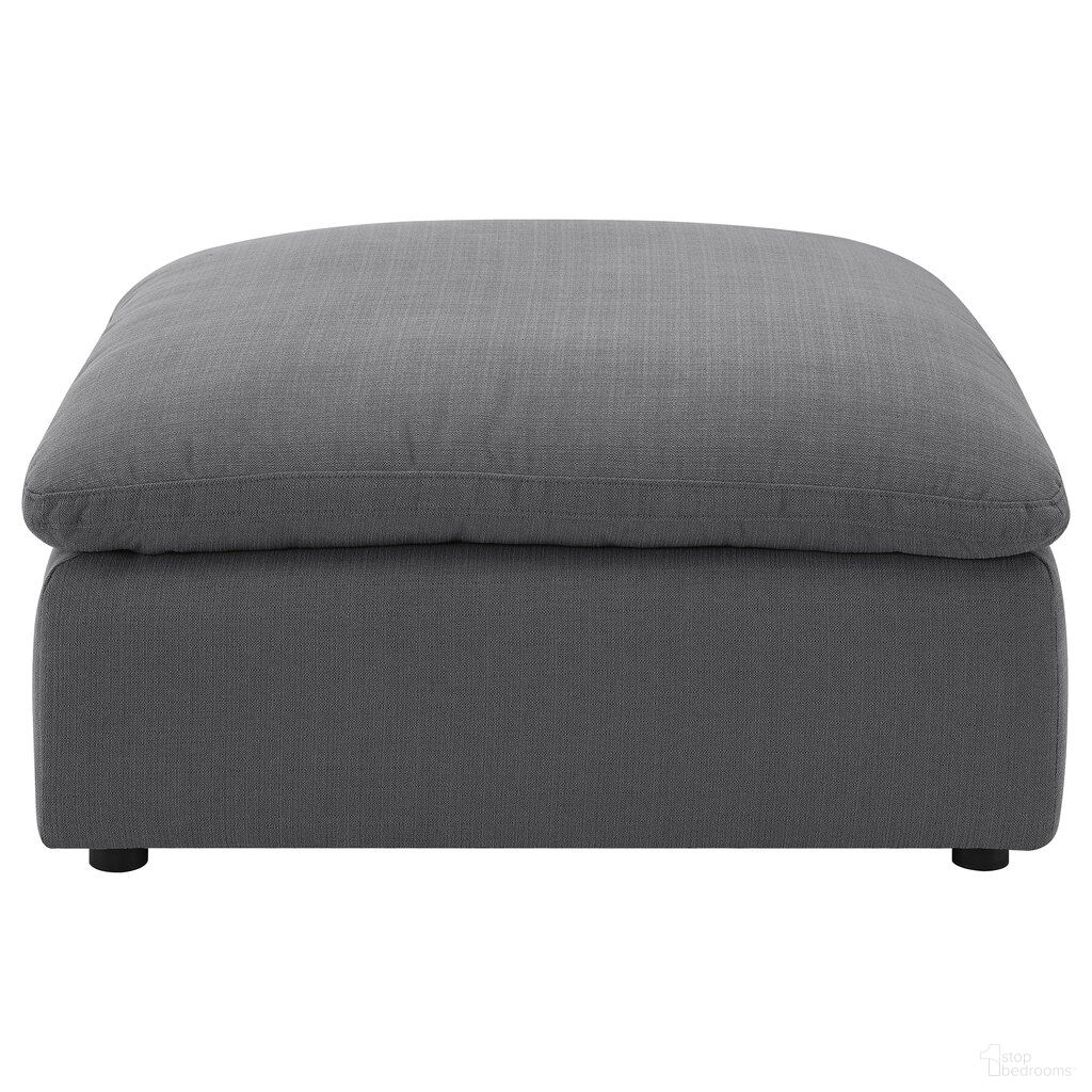 The appearance of Hobson Square Upholstered Ottoman In Charcoal designed by Coaster in the transitional interior design. This charcoal piece of furniture was selected by 1StopBedrooms from Hobson Collection to add a touch of cosiness and style into your home. Sku: 551457. Material: Polyester.