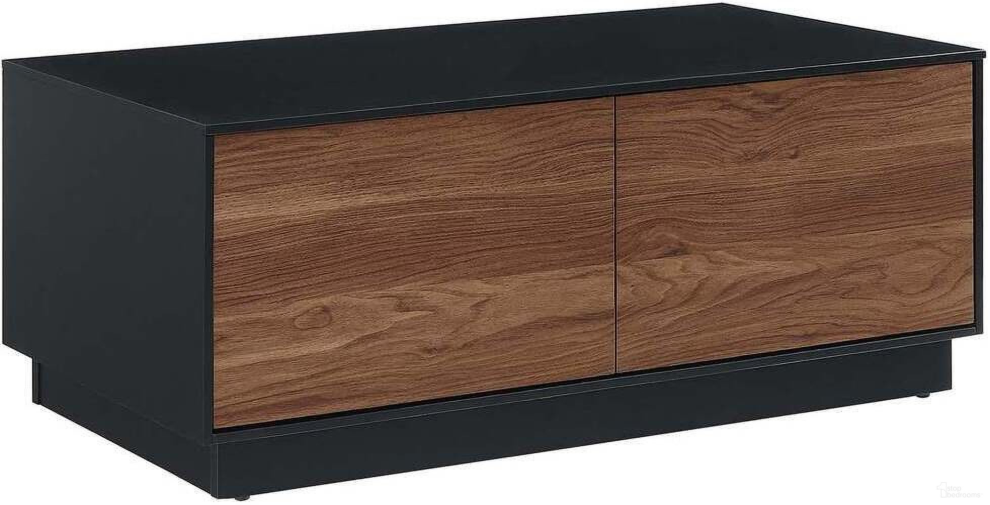 The appearance of Holden 36 Inch Coffee Table In Black and Walnut designed by Modway in the modern / contemporary interior design. This walnut and black piece of furniture was selected by 1StopBedrooms from Holden Collection to add a touch of cosiness and style into your home. Sku: EEI-6599-BLK-WAL. Material: Engineered Wood.