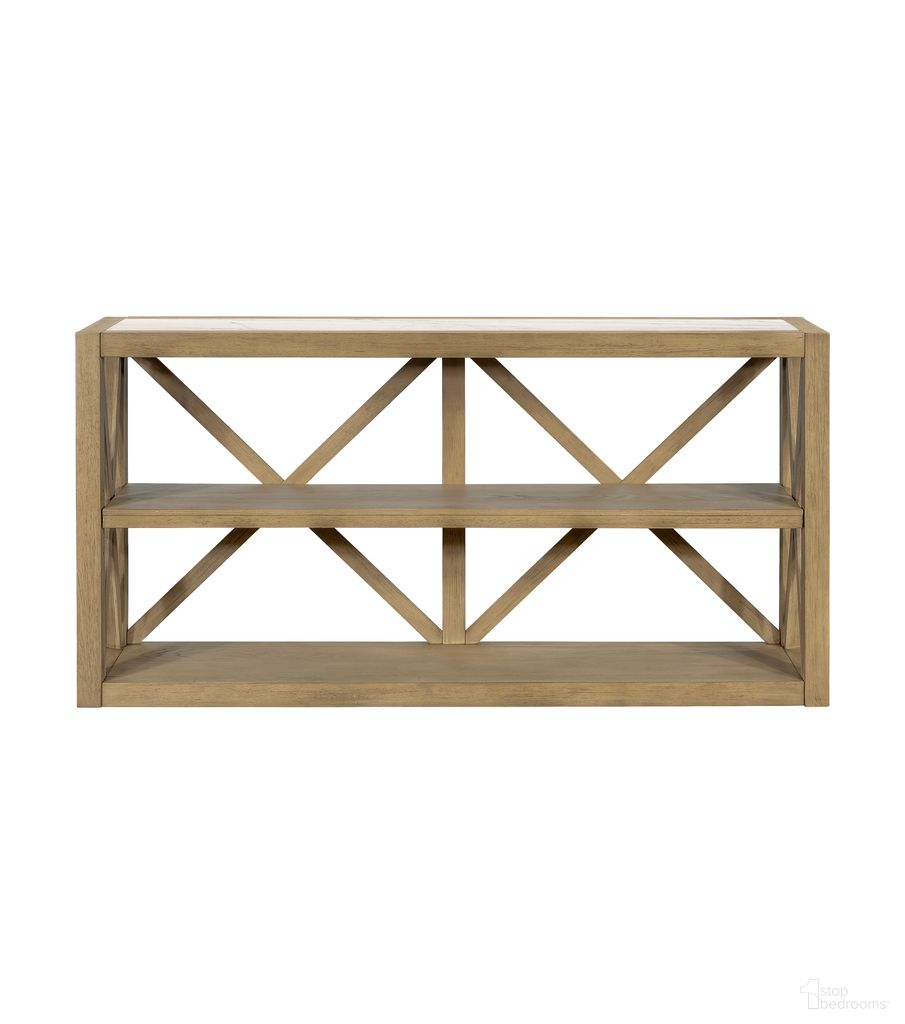 The appearance of Holden Console Table In Tan and White designed by Bassett Mirror Company in the modern / contemporary interior design. This tan/white piece of furniture  was selected by 1StopBedrooms from Holden Collection to add a touch of cosiness and style into your home. Sku: 6044-LR-400. Material: Wood.