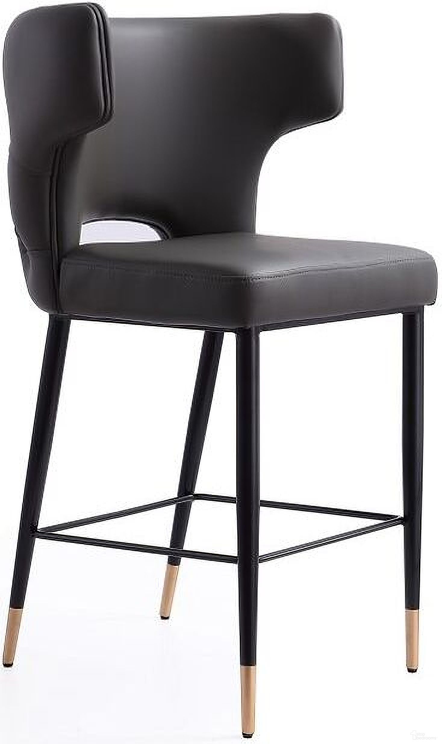 Holguin 37 Inch Counter Stool With Tufted Back Buttons In Grey