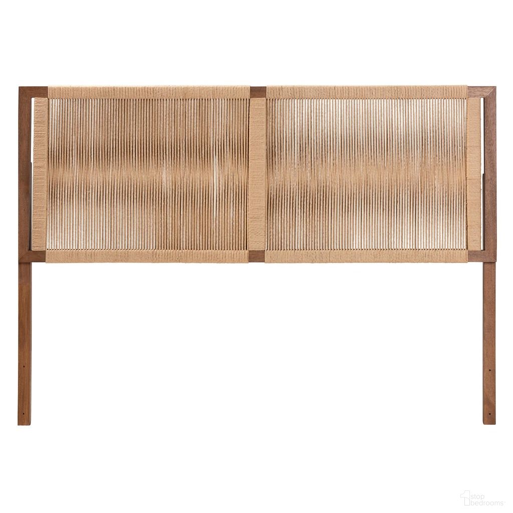The appearance of Holitz Natural Rope Woven King Headboard In Brown designed by Baxton Studio in the bohemian interior design. This brown piece of furniture  was selected by 1StopBedrooms from Holitz Collection to add a touch of cosiness and style into your home. Sku: Holtiz-Medium tone (NAT02)-Headboard King. Material: Wood. Bed Size: King.