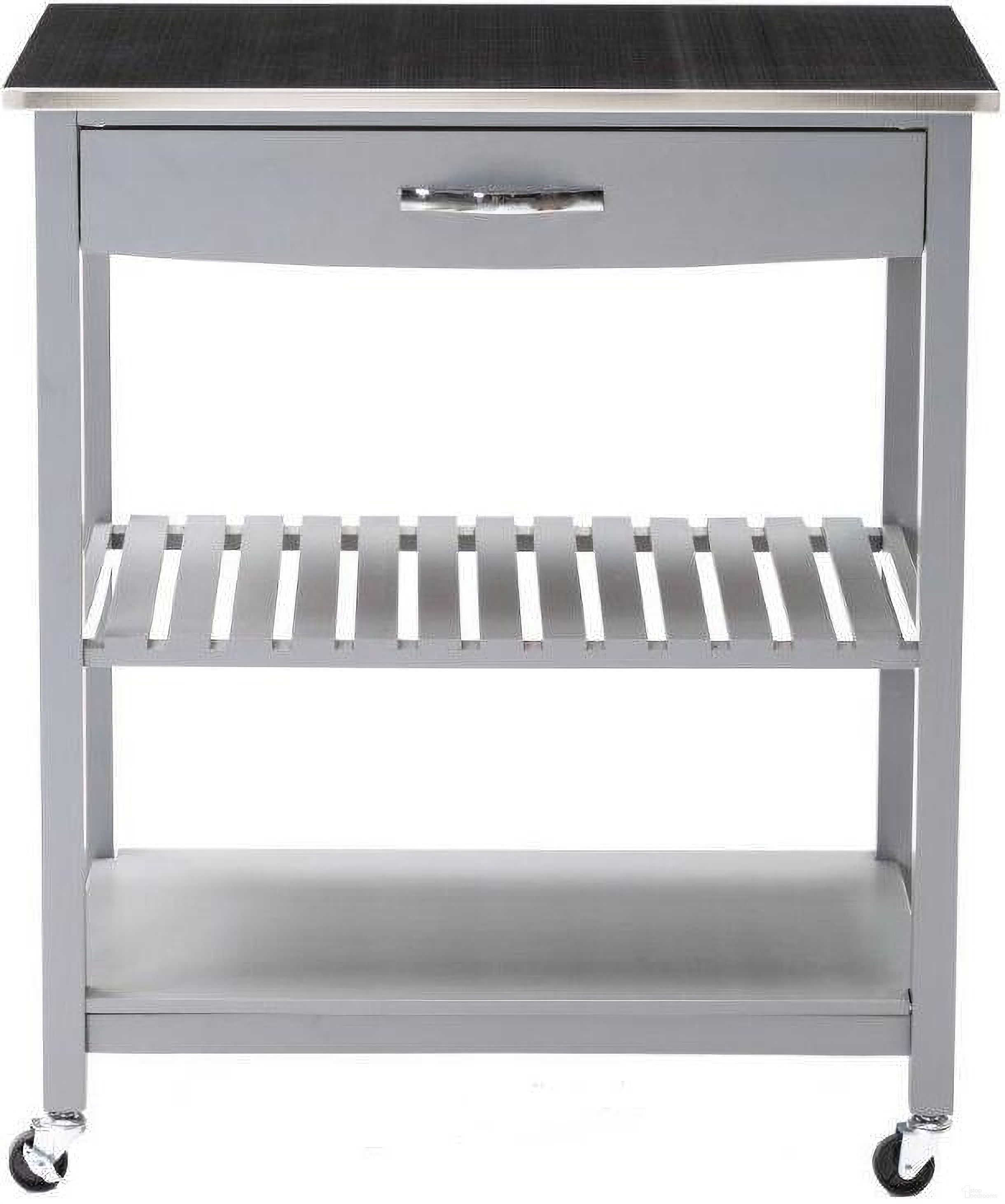 Holland Kitchen Cart With Stainless Steel Top In Gray by Boraam