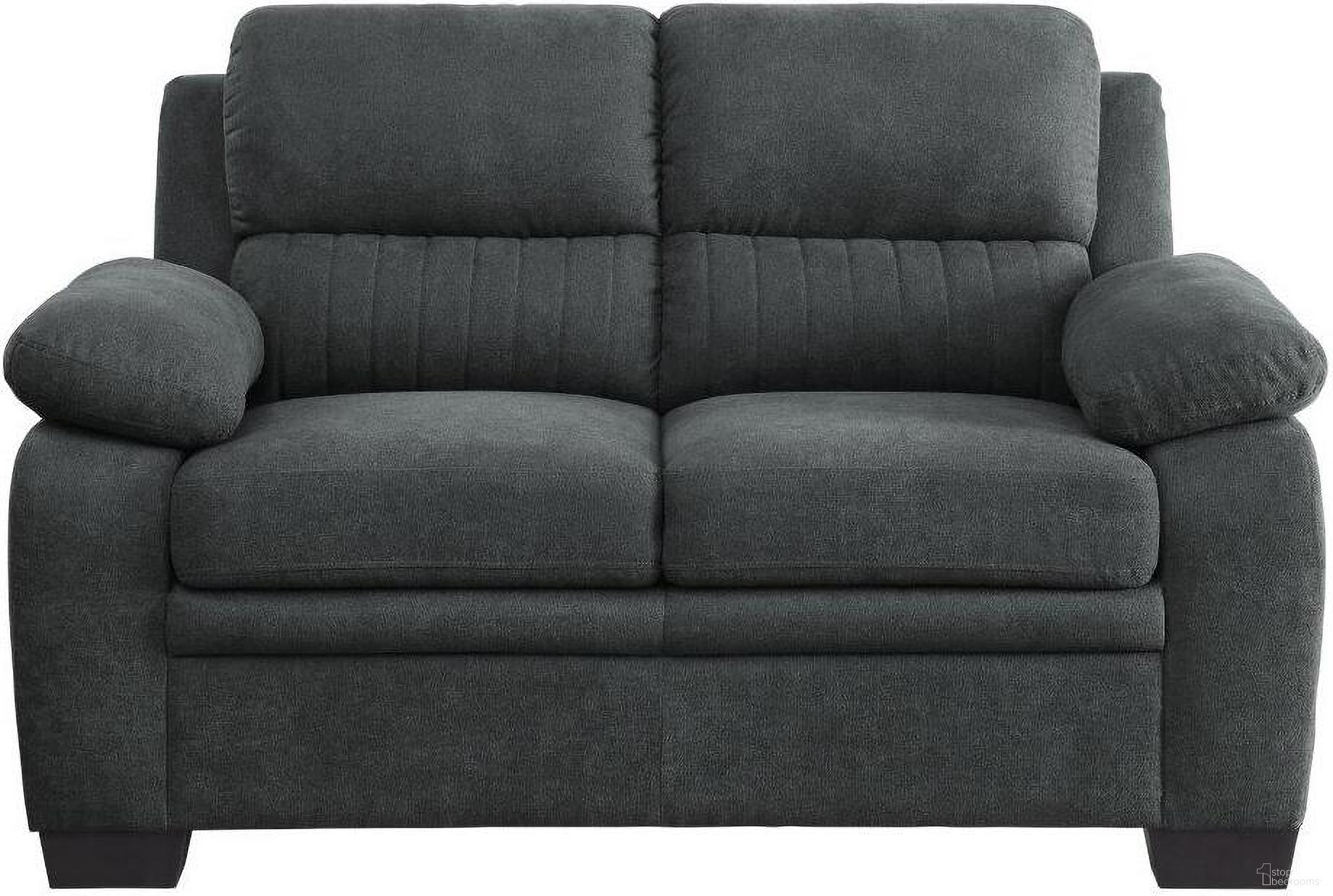 The appearance of Holleman Dark Gray Loveseat designed by Homelegance in the modern / contemporary interior design. This dark gray piece of furniture  was selected by 1StopBedrooms from Holleman Collection to add a touch of cosiness and style into your home. Sku: 9333DG-2. Material: Textured.