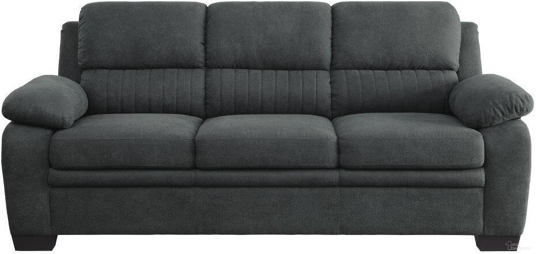 The appearance of Holleman Dark Gray Sofa designed by Homelegance in the modern / contemporary interior design. This dark gray piece of furniture was selected by 1StopBedrooms from Holleman Collection to add a touch of cosiness and style into your home. Sku: 9333DG-3. Material: Textured.