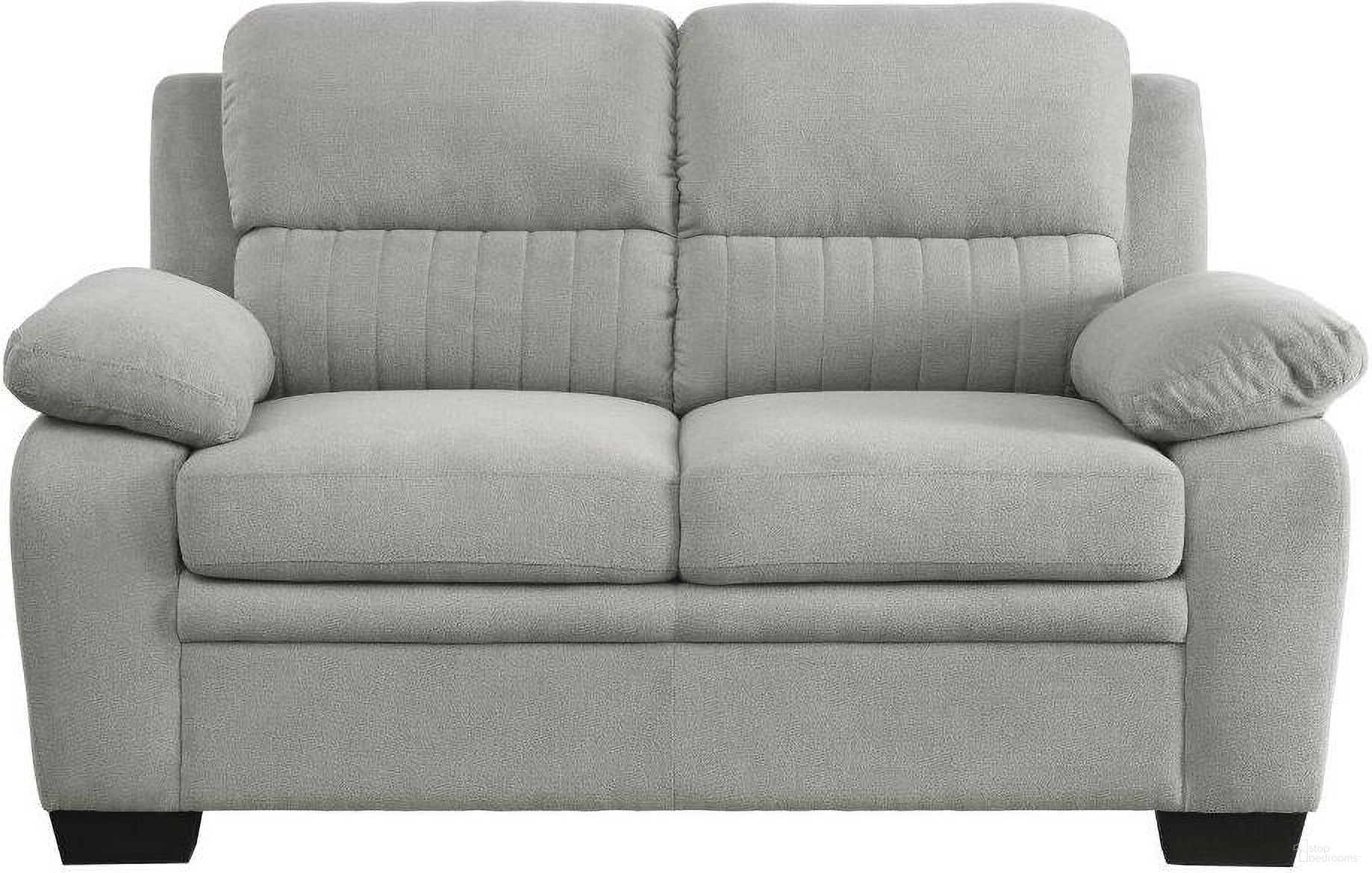 The appearance of Holleman Gray Loveseat designed by Homelegance in the modern / contemporary interior design. This gray piece of furniture was selected by 1StopBedrooms from Holleman Collection to add a touch of cosiness and style into your home. Sku: 9333GY-2. Material: Textured.