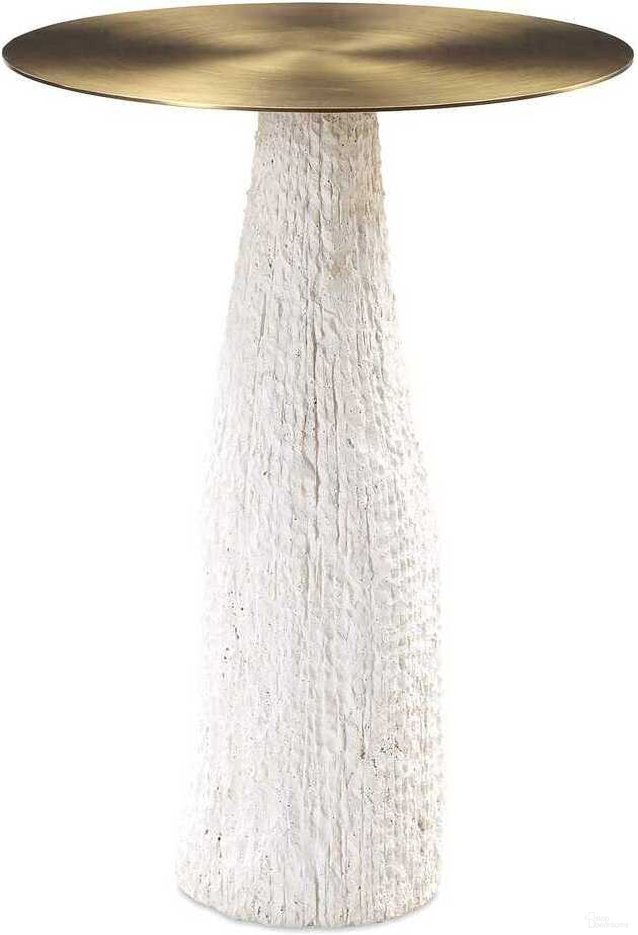 The appearance of Hollen Stone Accent Table In White and Brushed Brass designed by Uttermost in the modern / contemporary interior design. This white and brushed brass piece of furniture  was selected by 1StopBedrooms from Hollen Collection to add a touch of cosiness and style into your home. Sku: 50092. Material: Metal.