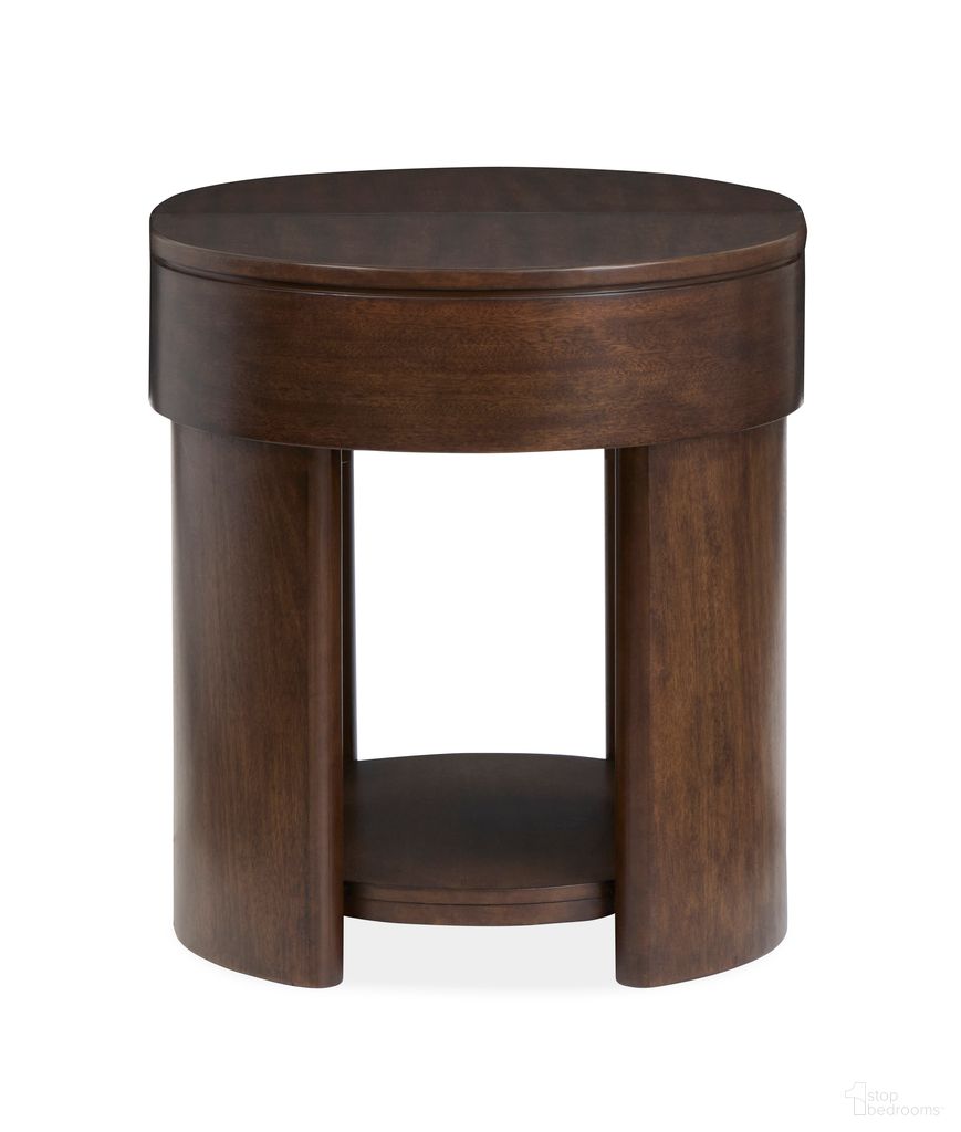 Holloway Oval End Table In Toasted Almond