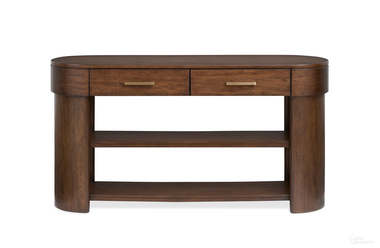 Holloway Oval Sofa Table In Toasted Almond