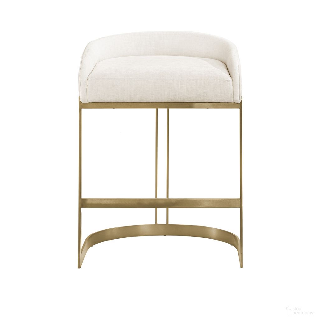 The appearance of Hollyfield II Fabric Seat Counter Stool with Metal Base In Cream and Gold designed by Mercana in the traditional interior design. This cream/gold piece of furniture was selected by 1StopBedrooms from Hollyfield Collection to add a touch of cosiness and style into your home. Sku: 69452V. Material: Metal.