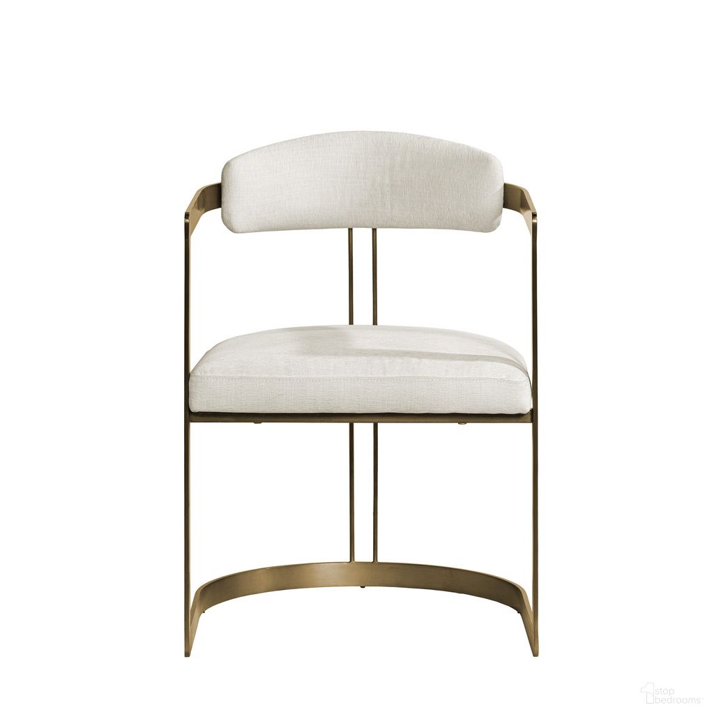 The appearance of Hollyfield II Fabric Seat Dining Chair with Iron Frame In Cream and Gold designed by Mercana in the modern / contemporary interior design. This cream/gold piece of furniture was selected by 1StopBedrooms from Hollyfield Collection to add a touch of cosiness and style into your home. Sku: 69451V. Material: Polyester. Chair Type: Arm Chair.