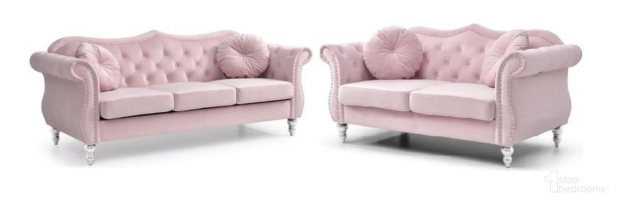 Hollywood Living Room Set In Pink