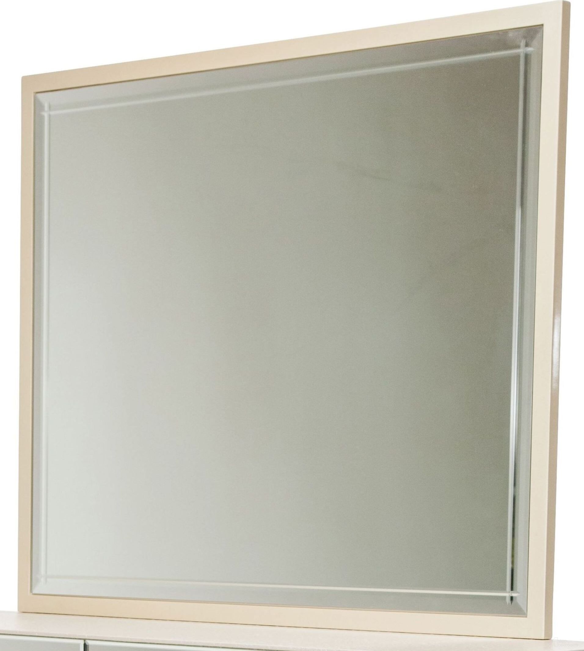 The appearance of Hollywood Loft Pearl Rectangular Dresser Mirror designed by Michael Amini in the traditional interior design. This white piece of furniture was selected by 1StopBedrooms from Hollywood Loft Collection to add a touch of cosiness and style into your home. Sku: 9001660-08. Material: Solid Wood.