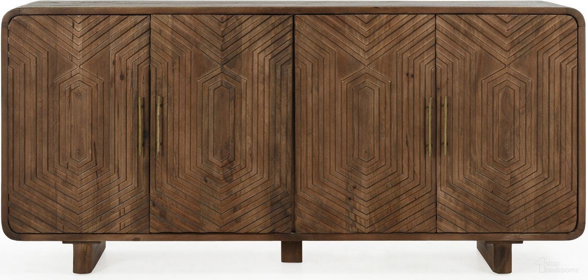 The appearance of Holmes 4 Door Sideboard In Light Brown designed by Classic Home in the transitional interior design. This light brown piece of furniture  was selected by 1StopBedrooms from Holmes Collection to add a touch of cosiness and style into your home. Sku: 52010833. Material: Mango Wood.