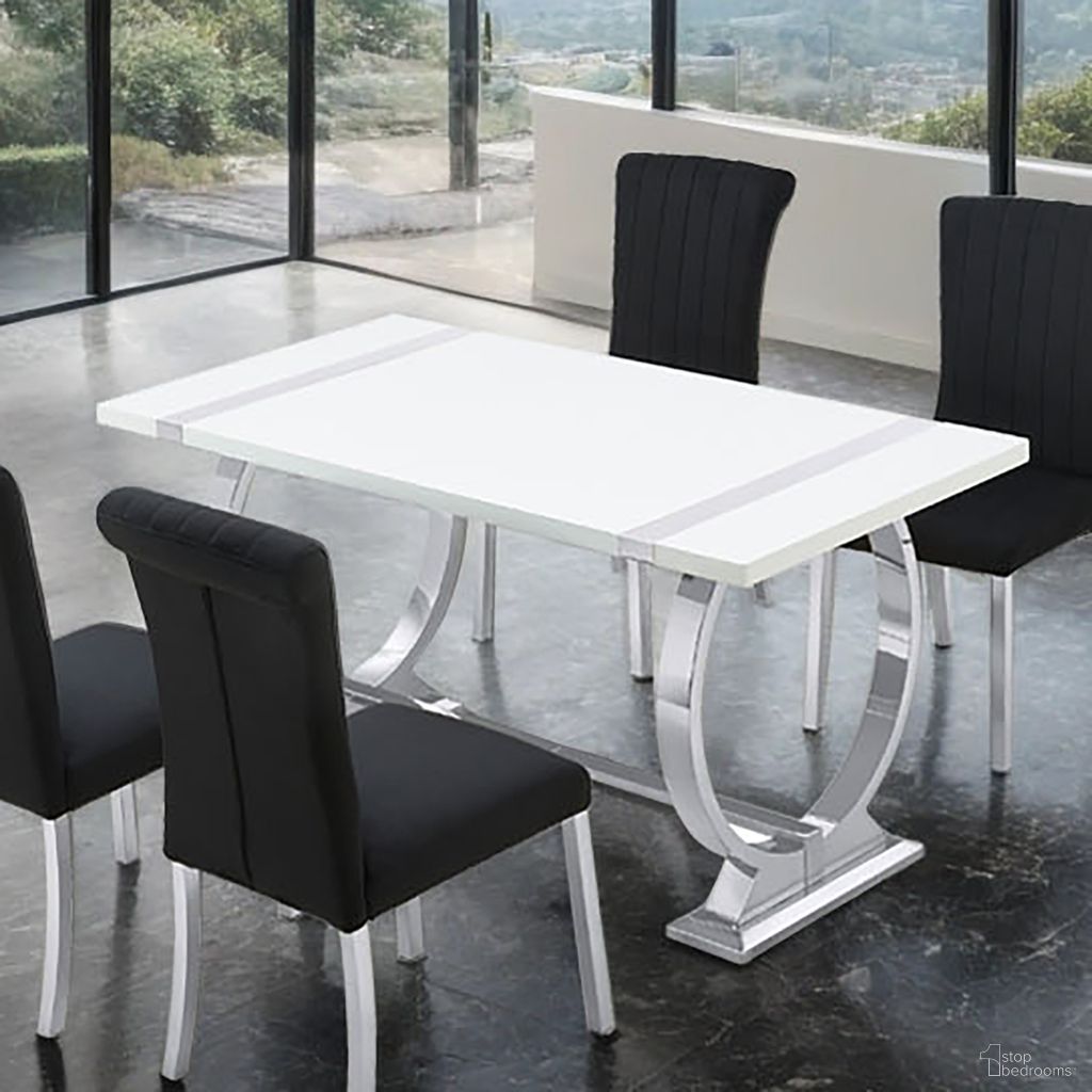 The appearance of Holstebro 60 Inch Dining Table In Silver and White designed by Furniture of America in the modern / contemporary interior design. This silver/white piece of furniture was selected by 1StopBedrooms from Holstebro Collection to add a touch of cosiness and style into your home. Sku: FM37007SV-T. Table Base Style: Double Pedestal. Material: Steel. Table Top Shape: Rectangular. Size: 31" x 60".