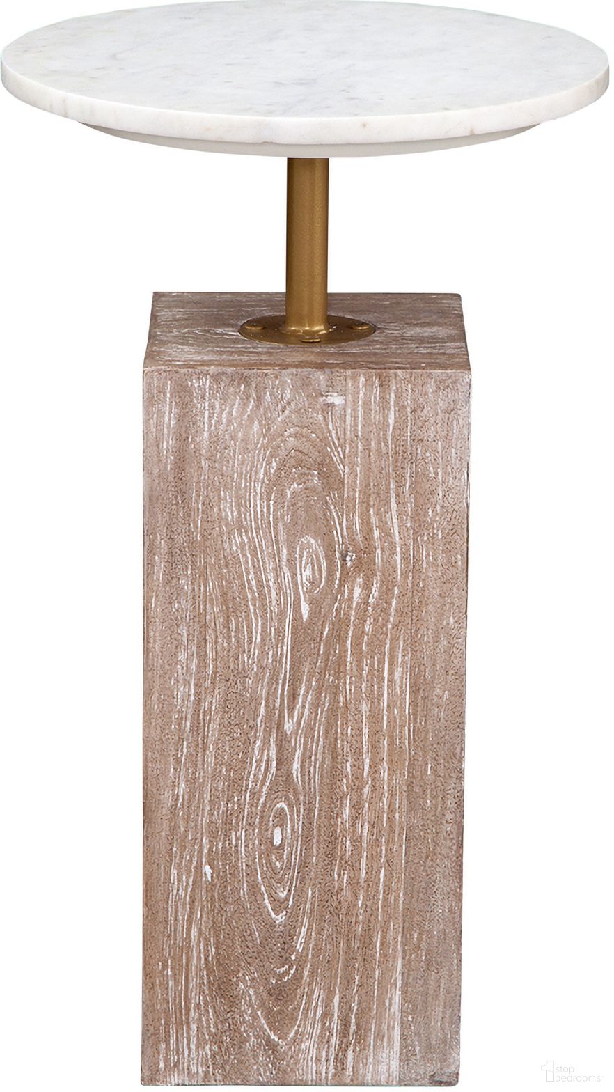 The appearance of Holt Round Accent Table In White Wash designed by Bassett Mirror Company in the country / farmhouse interior design. This white wash piece of furniture  was selected by 1StopBedrooms from Holt Collection to add a touch of cosiness and style into your home. Sku: 9909-LR-223. Material: Wood.