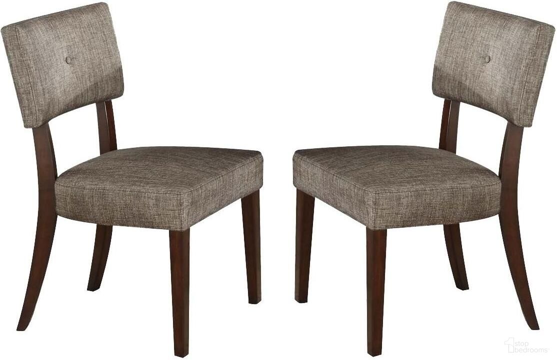 Homeroots 2 Piece Gray Fabric and Espresso Side Chair