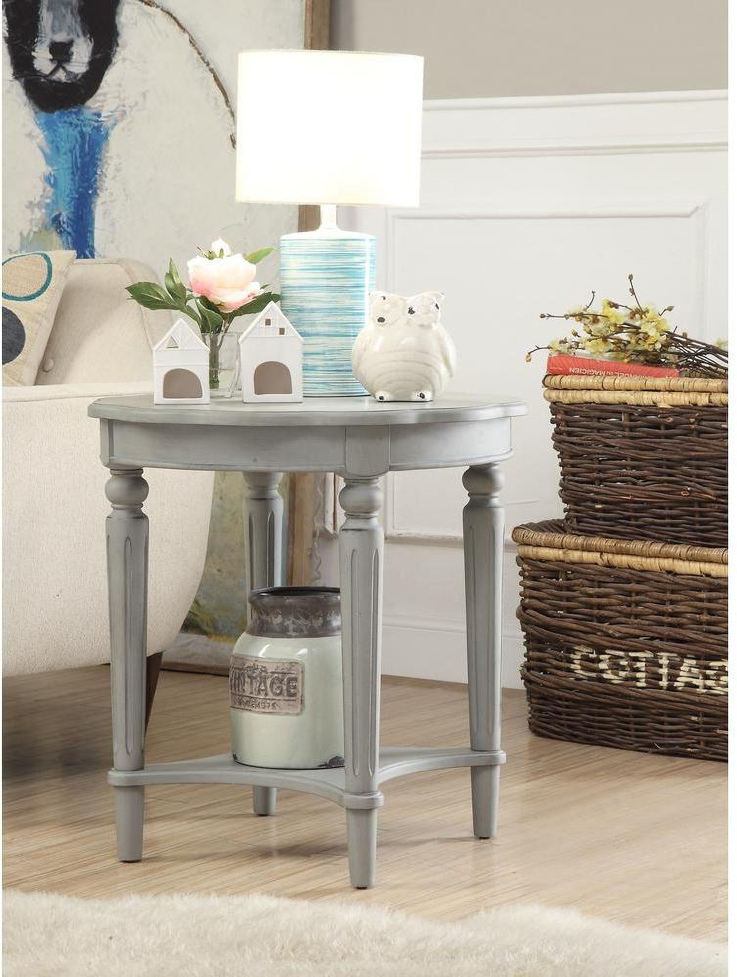The appearance of Homeroots Antique Slate Solid Wood End Table designed by Homeroots in the traditional interior design. This slate piece of furniture  was selected by 1StopBedrooms from  to add a touch of cosiness and style into your home. Sku: 286348. Material: MDF.