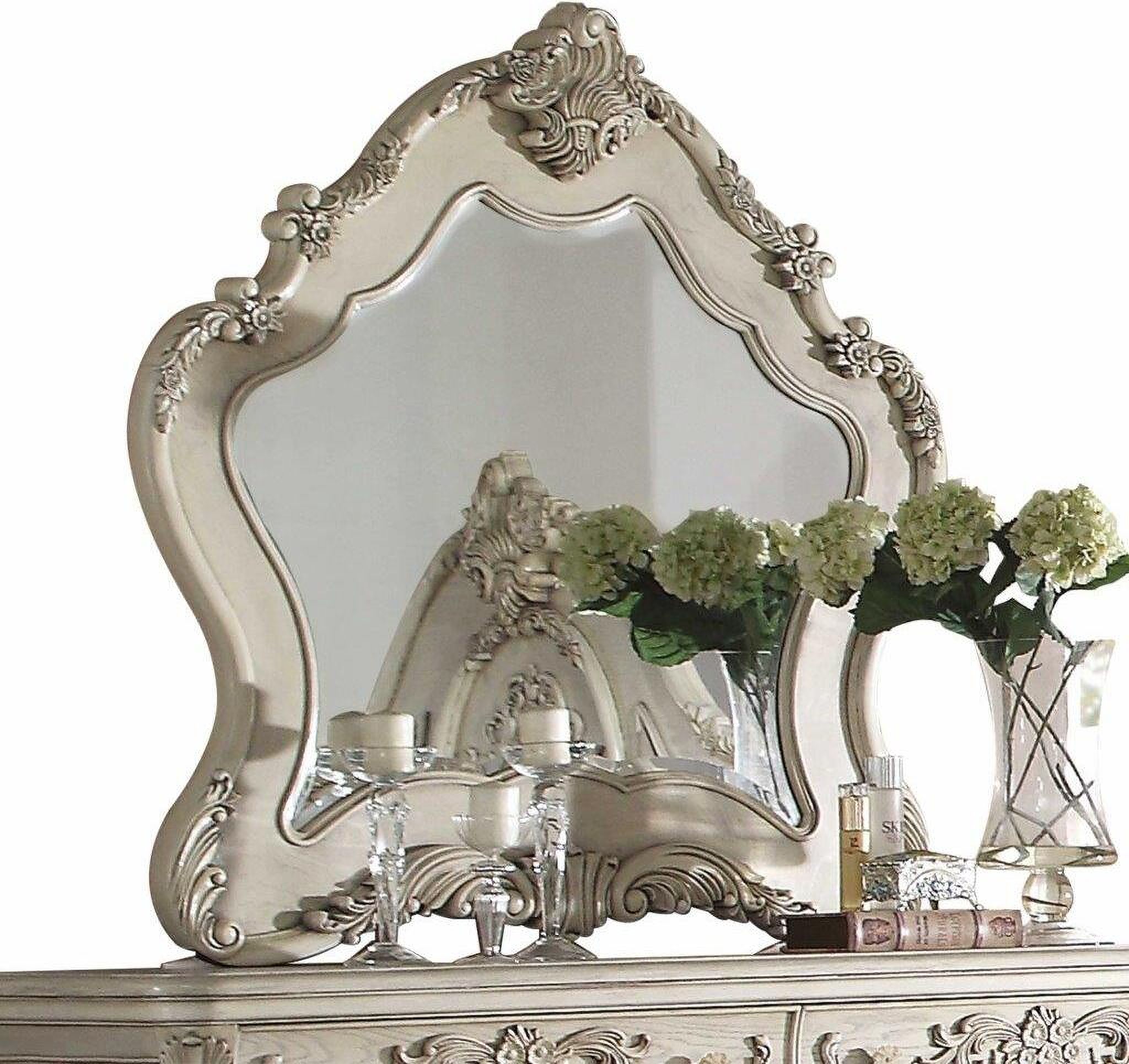 The appearance of Homeroots Antique White Wood Mirror 347134 designed by Homeroots in the traditional interior design. This antique white piece of furniture was selected by 1StopBedrooms from to add a touch of cosiness and style into your home. Sku: 347134. Material: Wood.