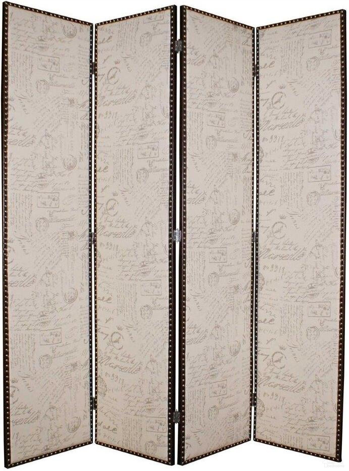 Homeroots Beige Wood And Fabric Screen 274683
