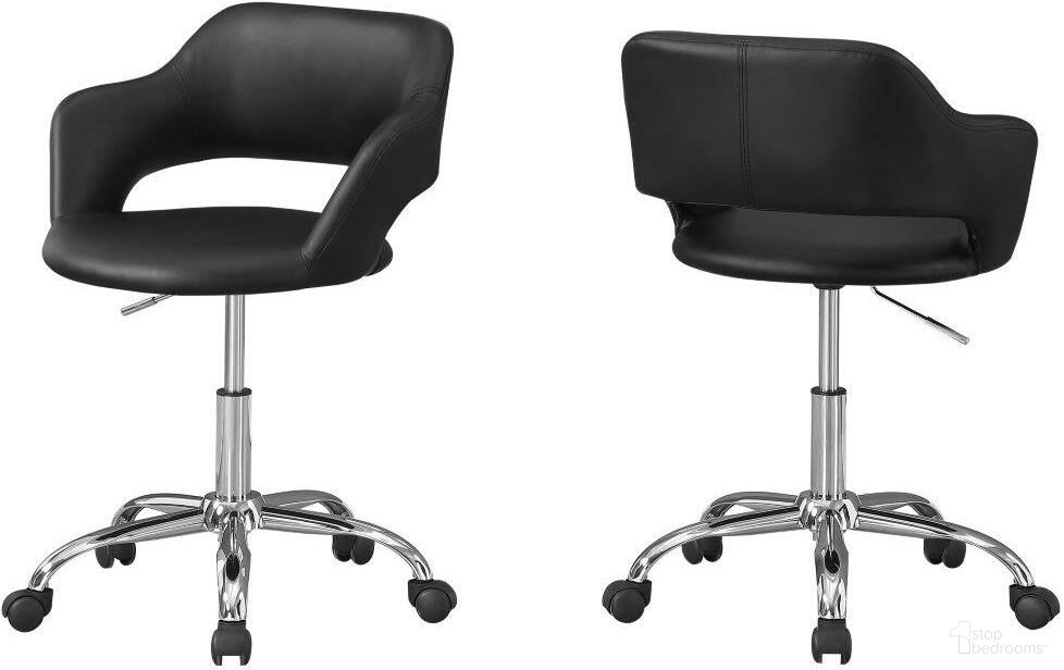 Homeroots Black And Chrome Metal Hydraulic Lift Base Office Chair