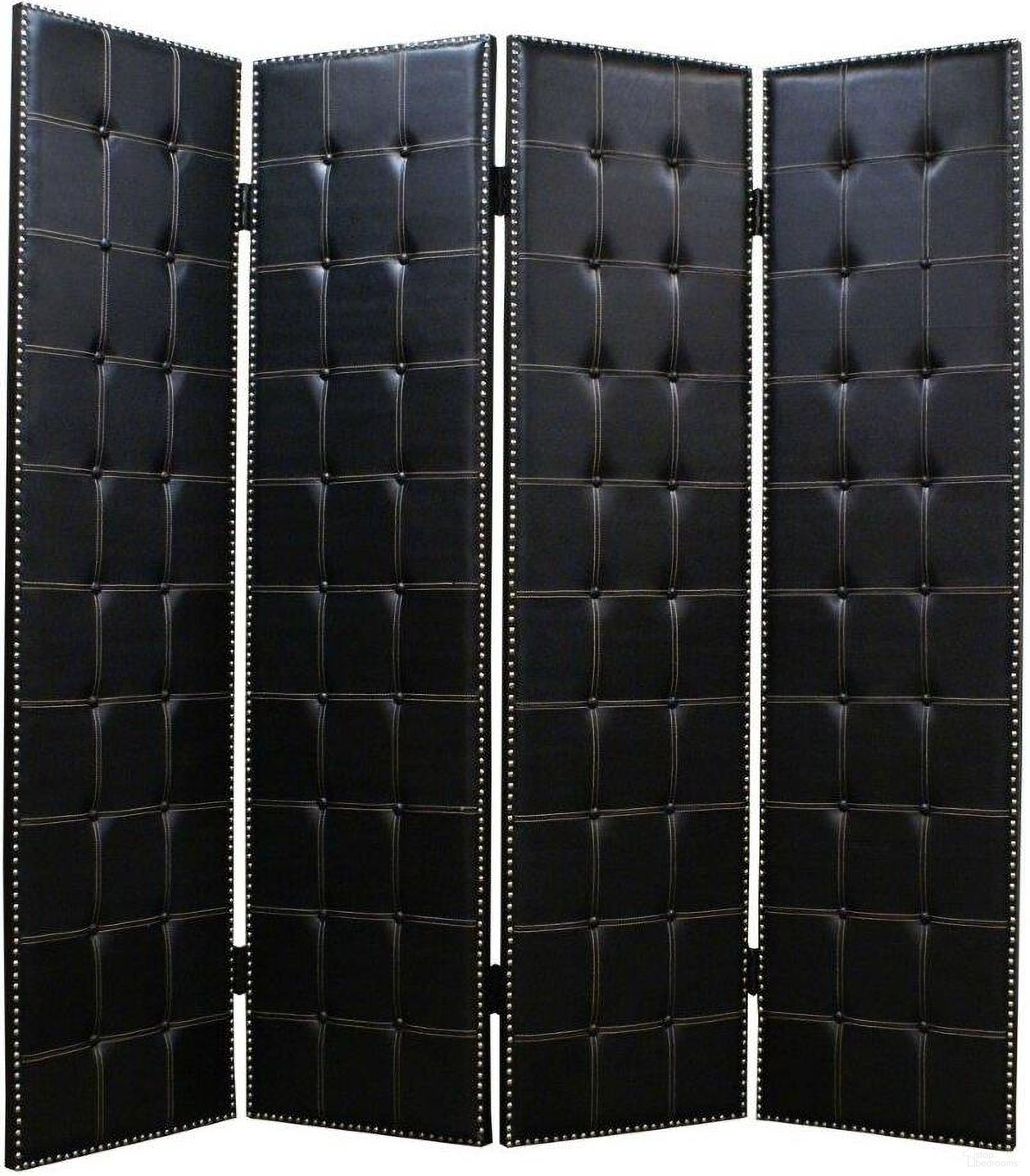 Homeroots Black Faux Leather Screen 274733