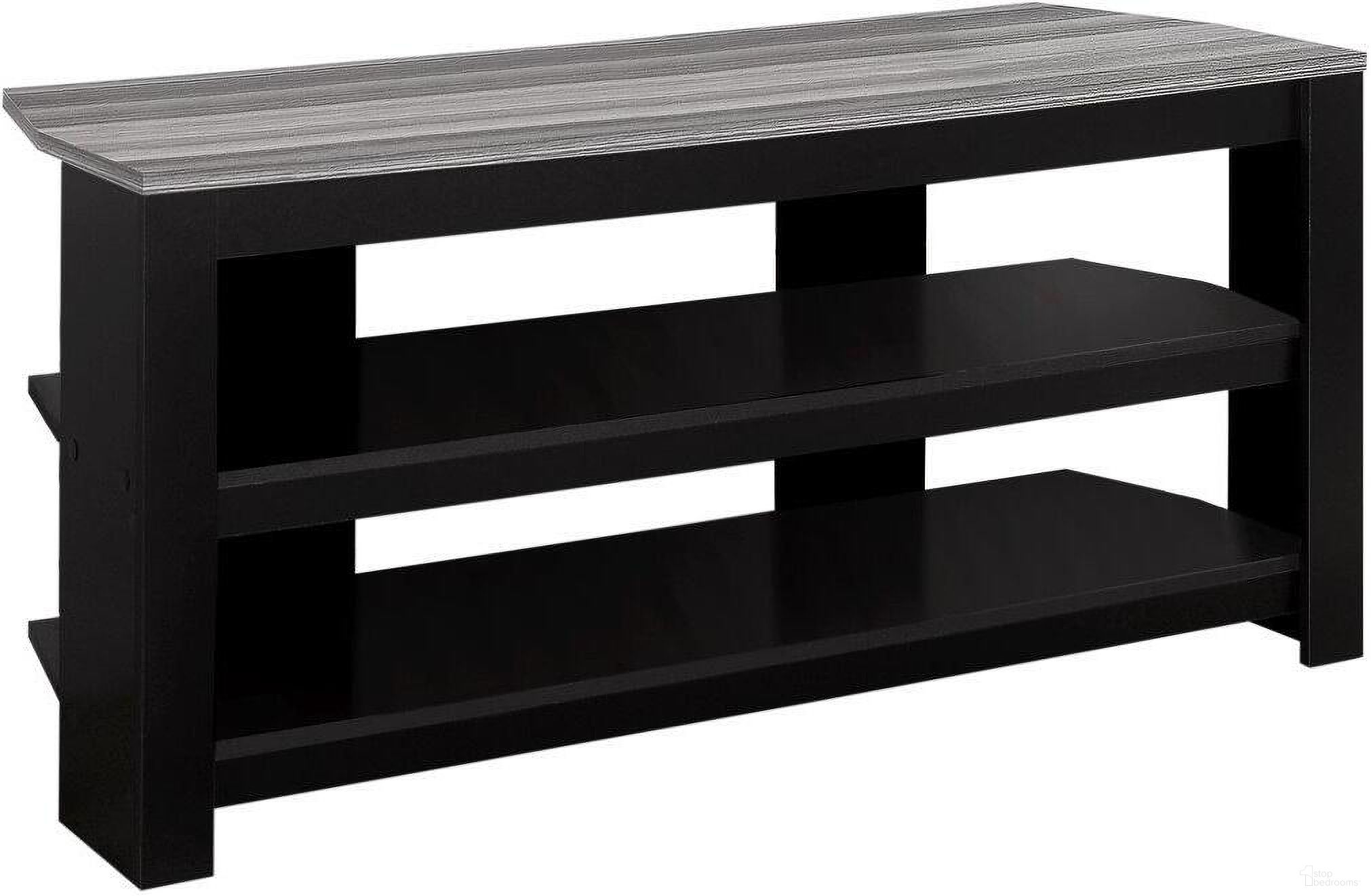 Homeroots Black Grey Particle Board Laminate Tv Stand 332877