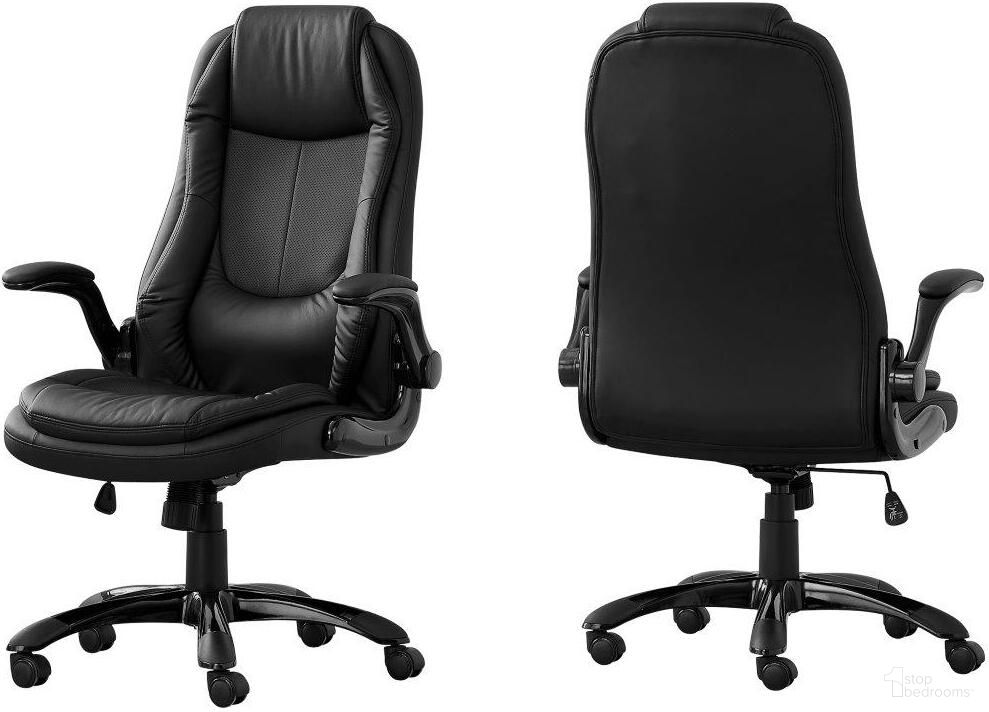 Homeroots Black Leather Look High Back Executive Office Chair