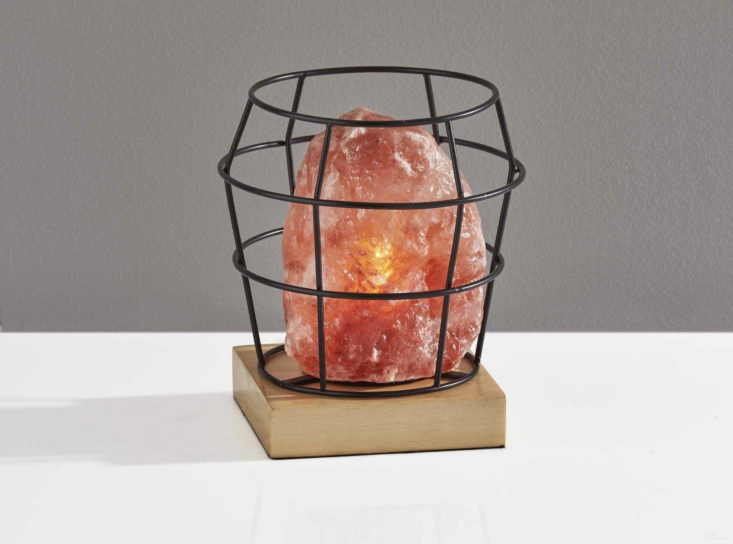 Homeroots Black Metal Himalayan Salth Table Lamp 372915