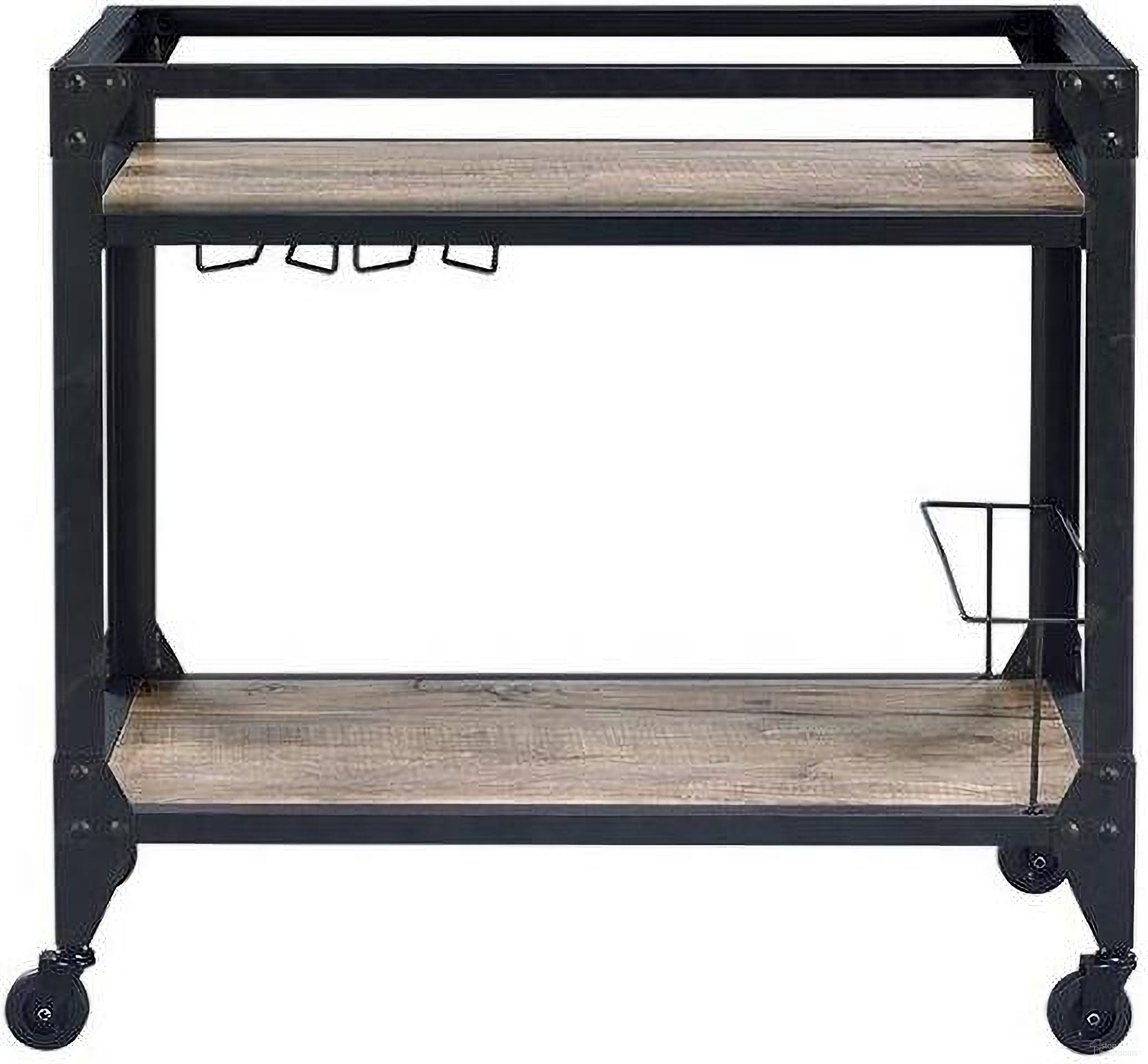 Homeroots Black Metal Serving Cart