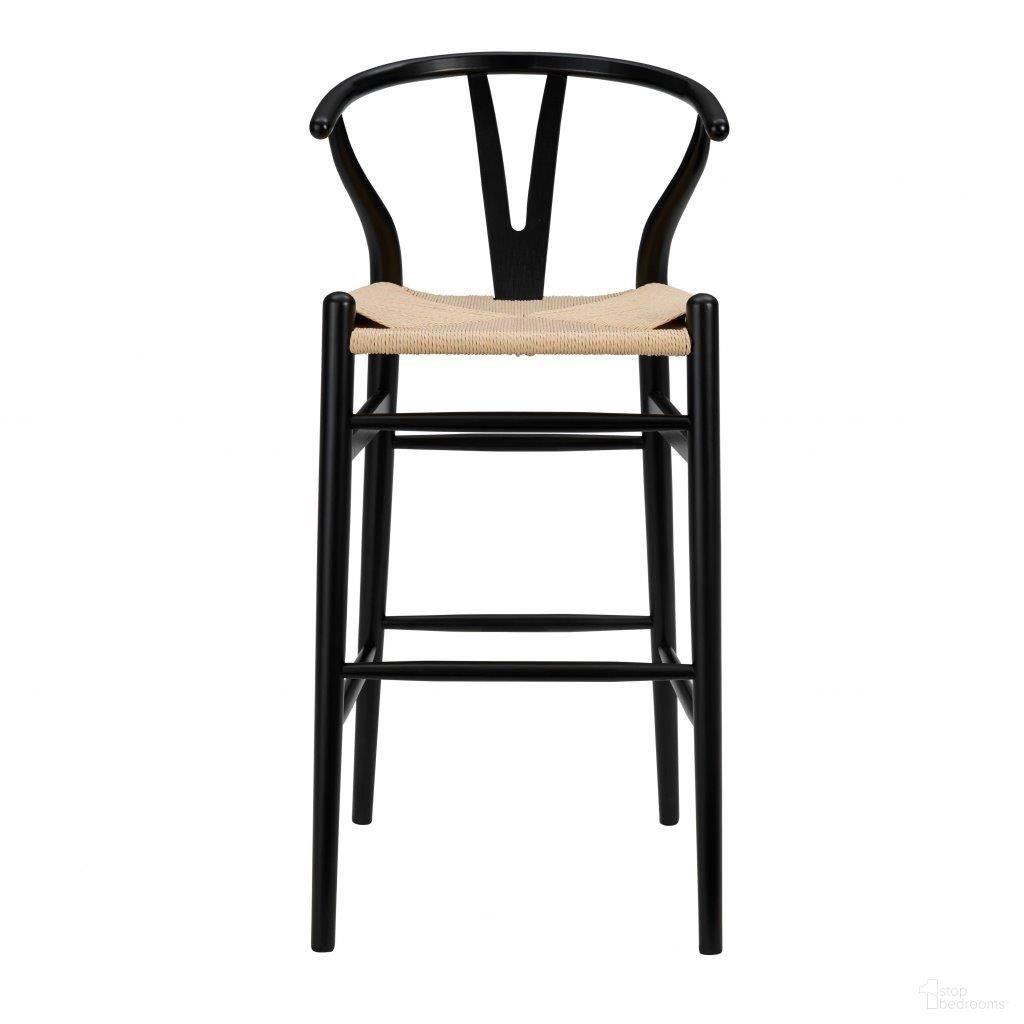 The appearance of Homeroots Black Solid Beech Wood Bar Stool With Natural Seat 357504 designed by Homeroots in the rustic / southwestern interior design. This black piece of furniture was selected by 1StopBedrooms from to add a touch of cosiness and style into your home. Sku: 357504. Material: Wood.