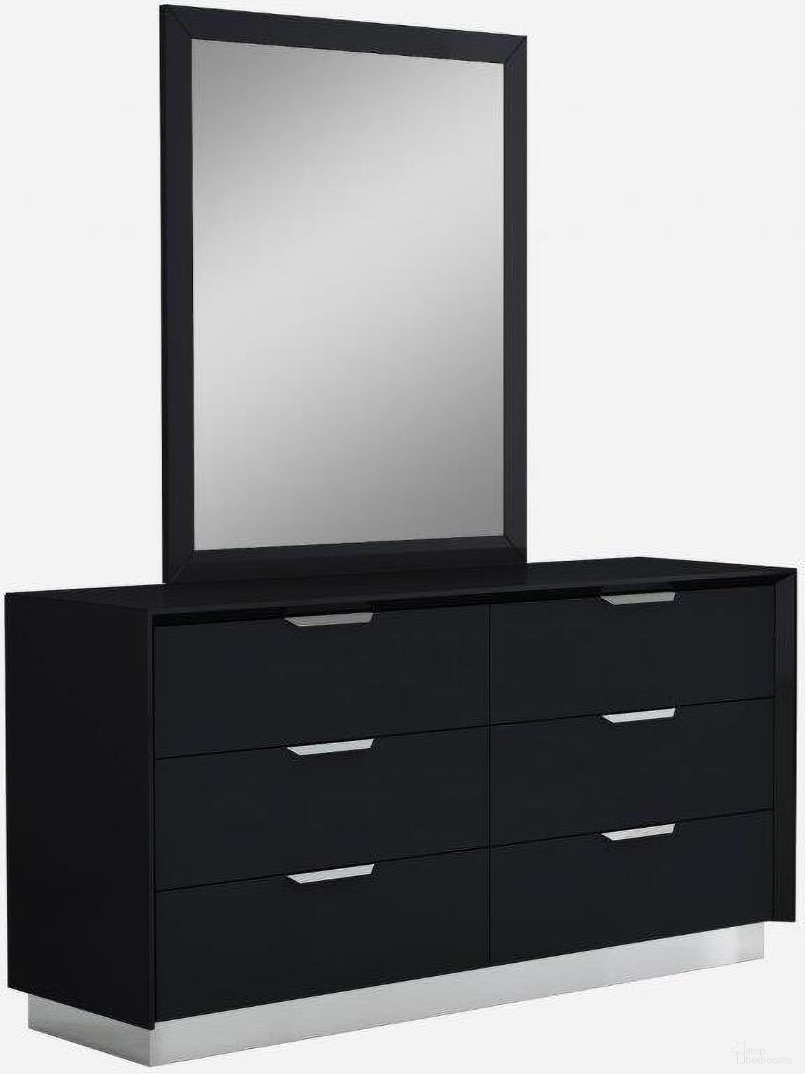 The appearance of Homeroots Black Stainless Steel Double Dresser Ex Tension designed by Homeroots in the modern / contemporary interior design. This black piece of furniture was selected by 1StopBedrooms from to add a touch of cosiness and style into your home. Sku: 370690. Material: Chrome.