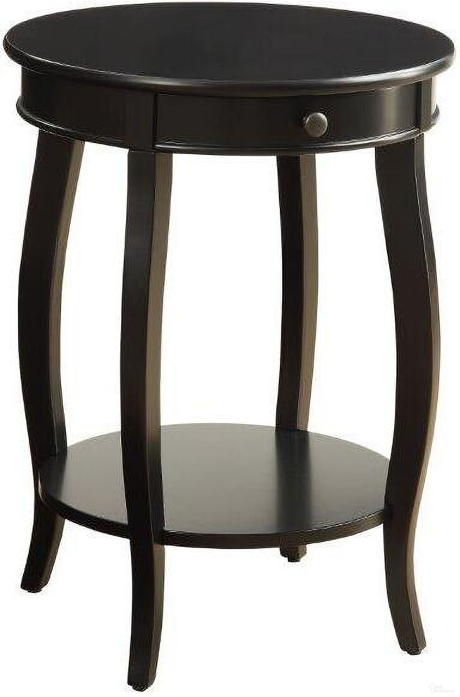 Homeroots Black Wood Veneer Side Table 286302
