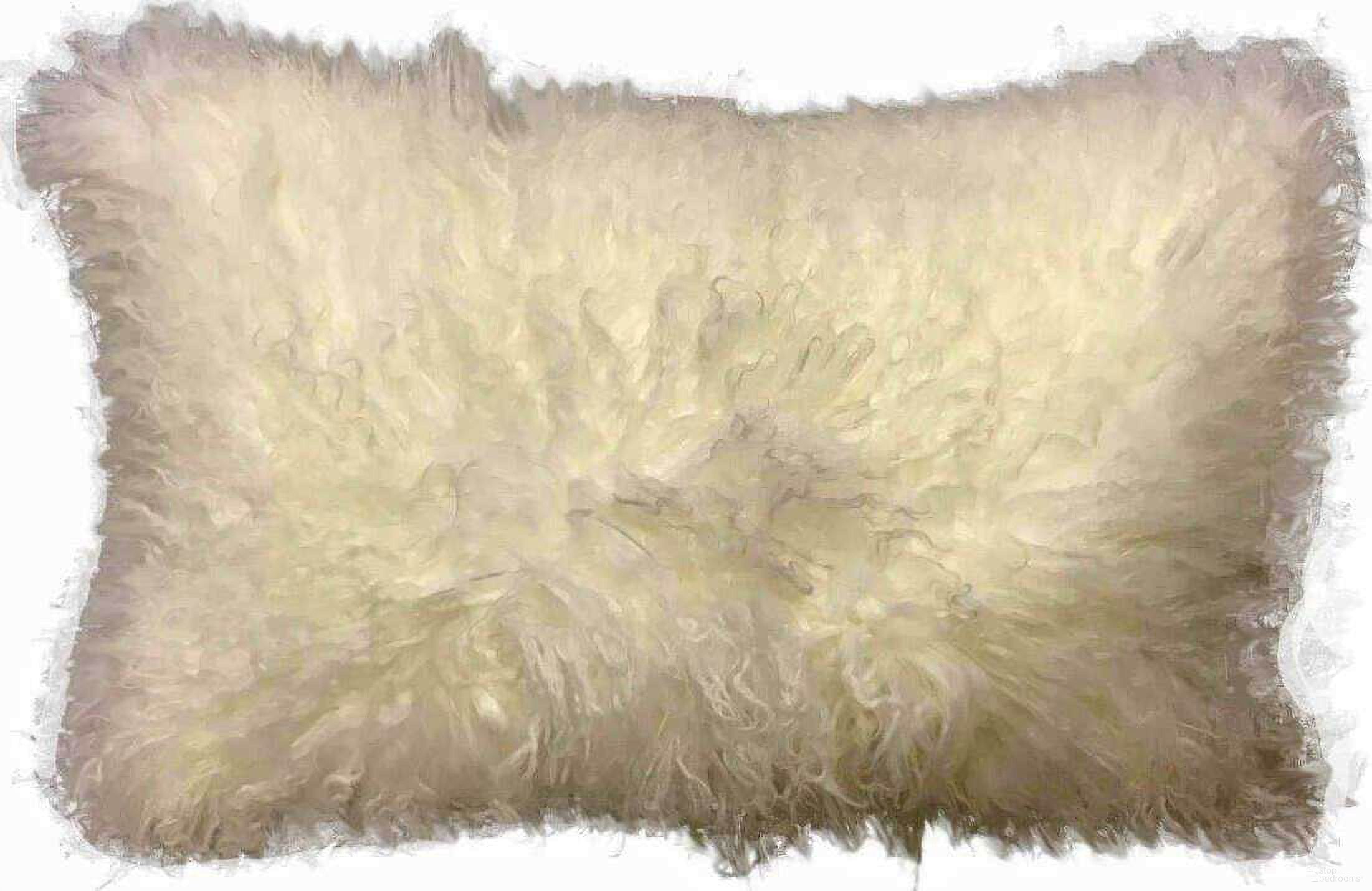 Homeroots Bright White Genuine Tibetan Lamb Fur Pillow With Microsuede Backing