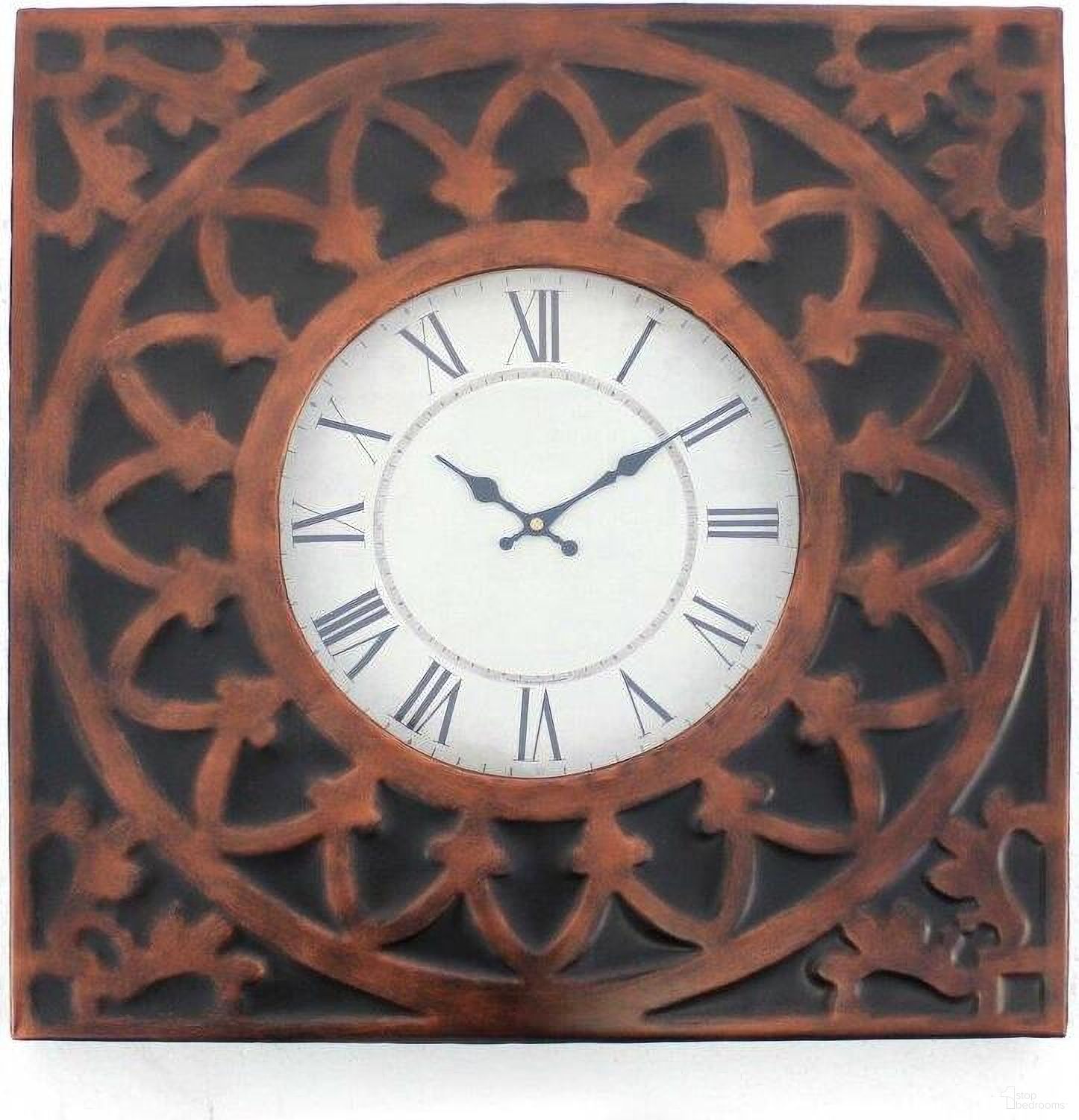 The appearance of Homeroots Bronze Vintage Metal Wall Clock designed by Homeroots in the rustic / southwestern interior design. This bronze piece of furniture  was selected by 1StopBedrooms from  to add a touch of cosiness and style into your home. Sku: 274495. Material: Metal.