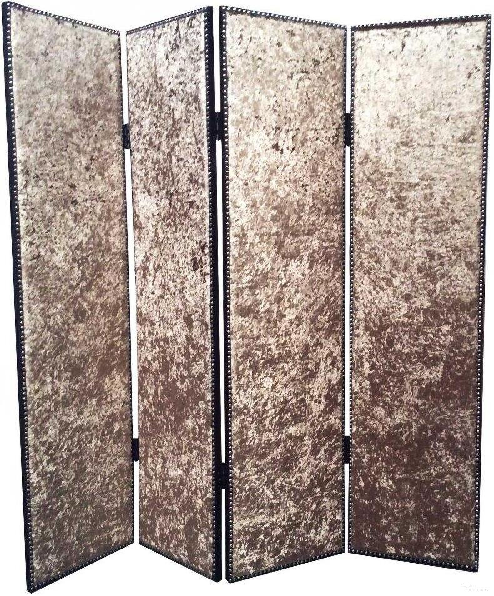 Homeroots Bronze Wood And Fabric Screen 274721