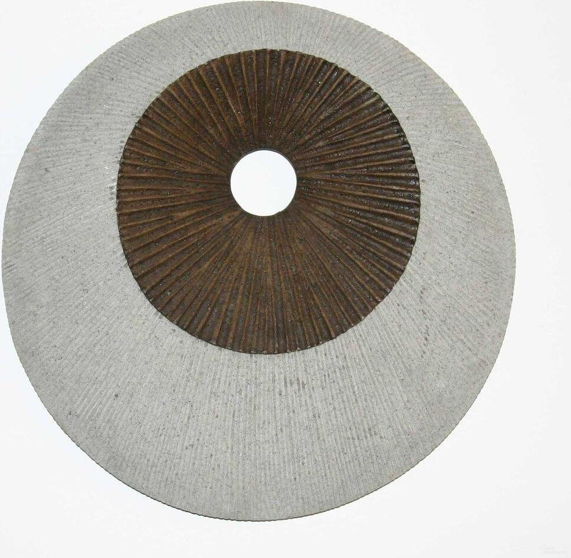 Homeroots Brown And Gray Round Double Layer Ribbed Wall Decor 274769