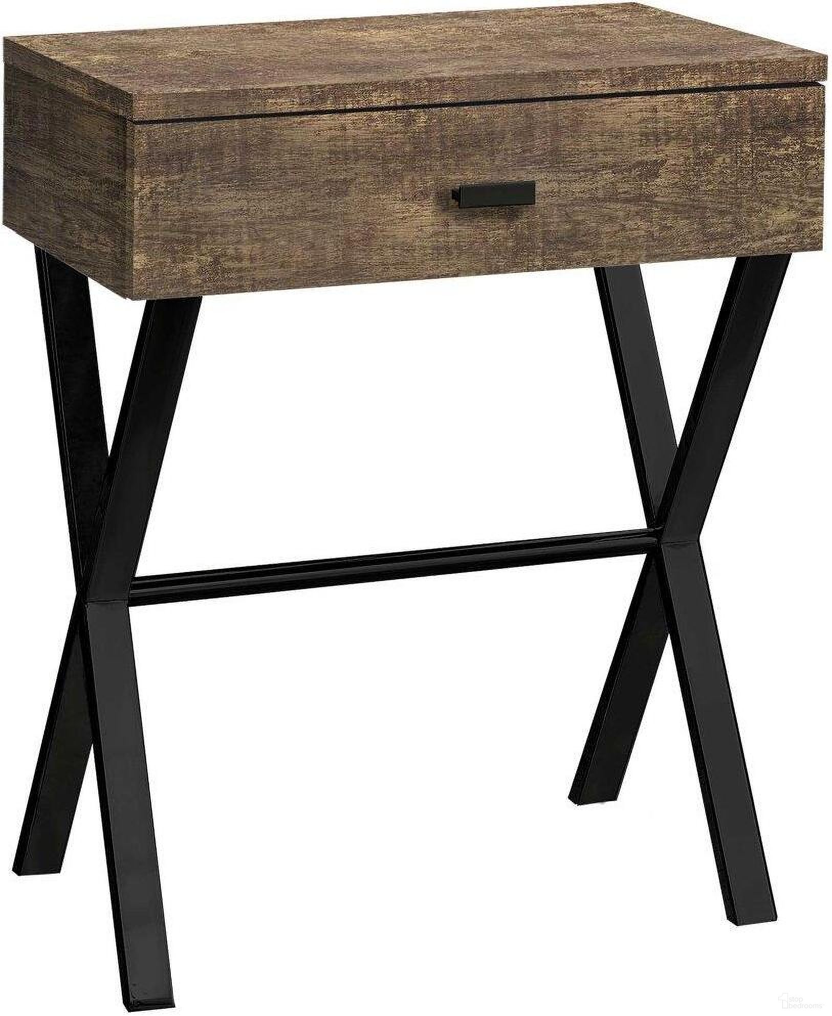 Homeroots Brown Black Metal Accent Table