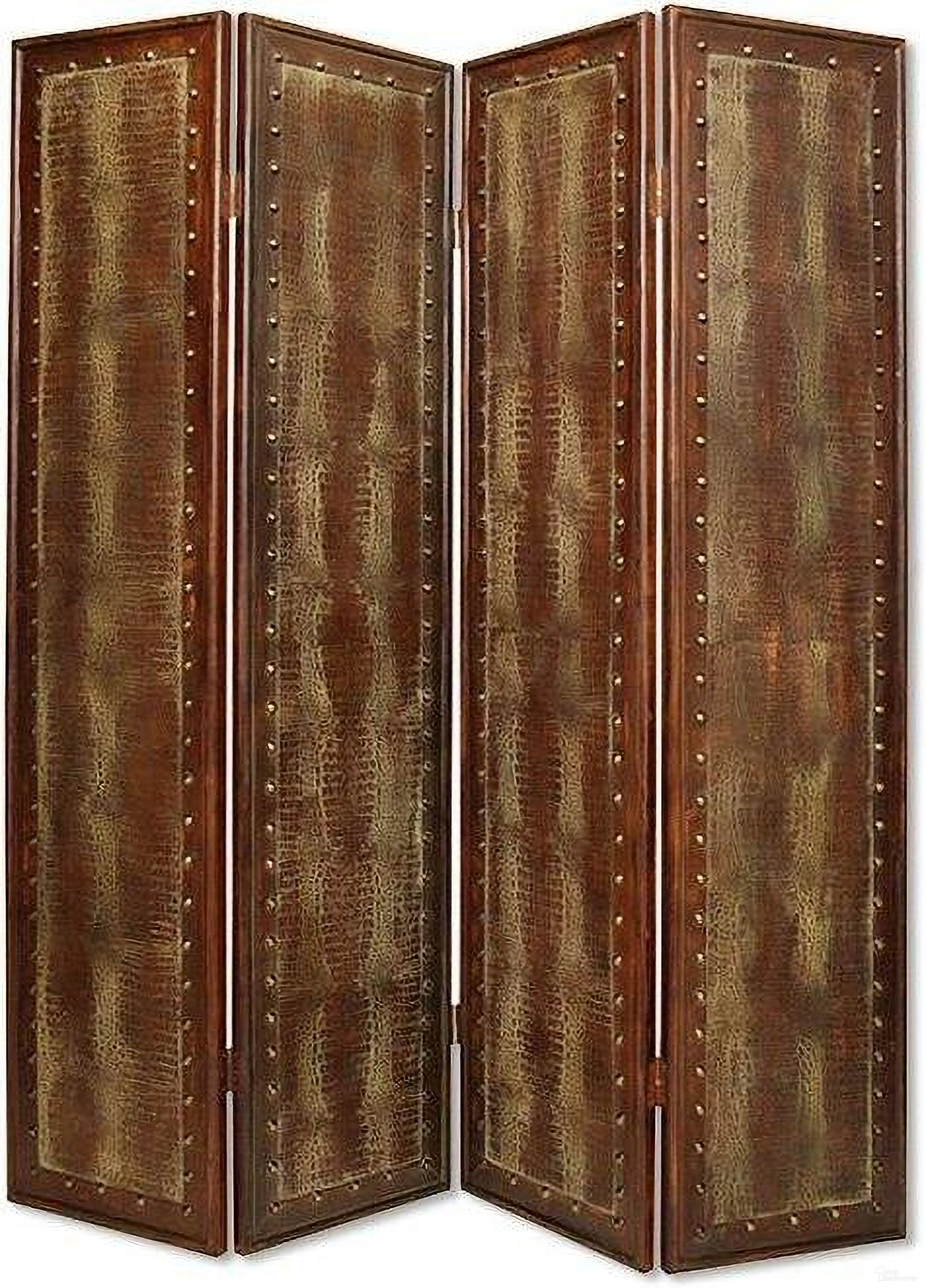 Homeroots Brown Faux Leather Screen 274740