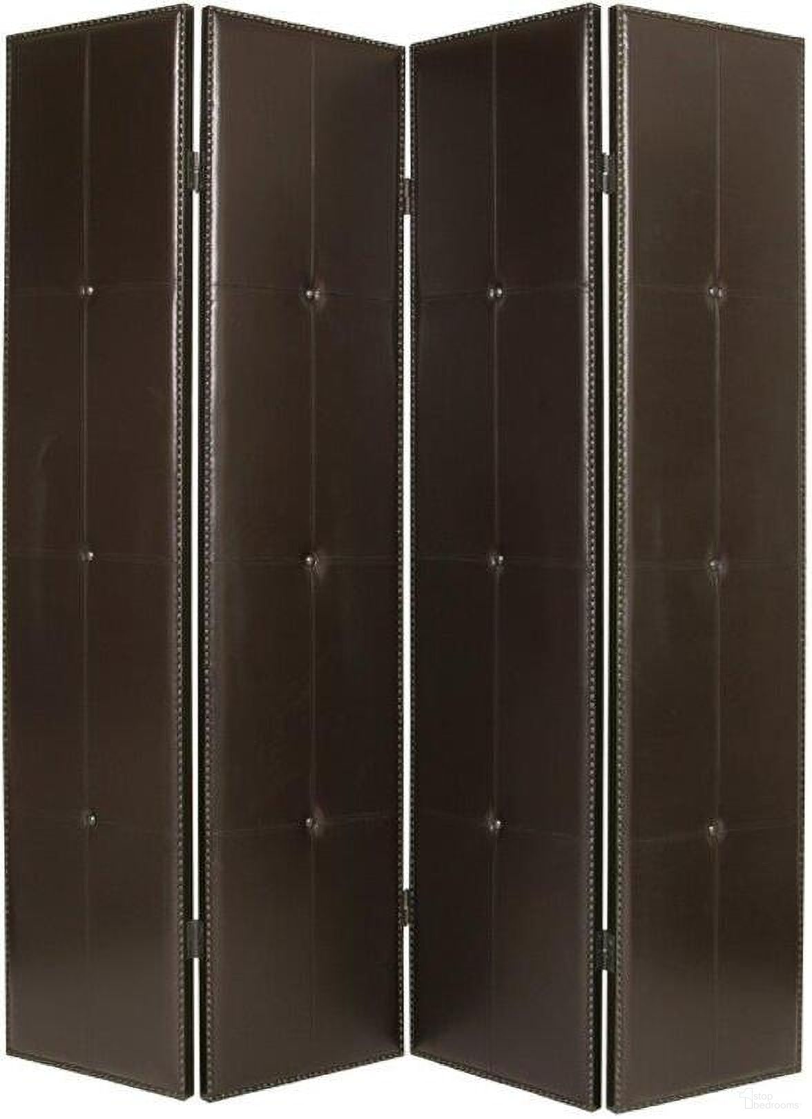 Homeroots Brown Faux Leather Screen 277094