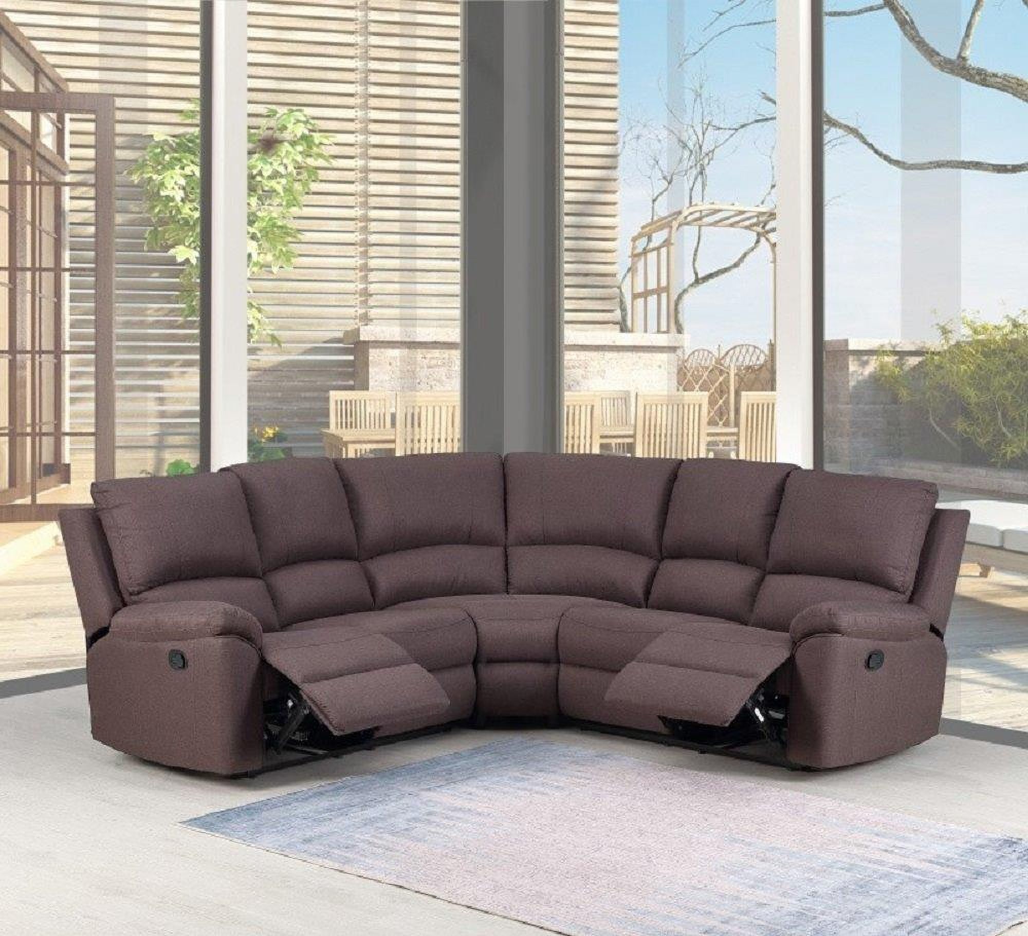 The appearance of Homeroots Brown Sectional 366240 designed by Homeroots in the modern / contemporary interior design. This brown piece of furniture was selected by 1StopBedrooms from to add a touch of cosiness and style into your home. Sku: 366240. Material: Leather.