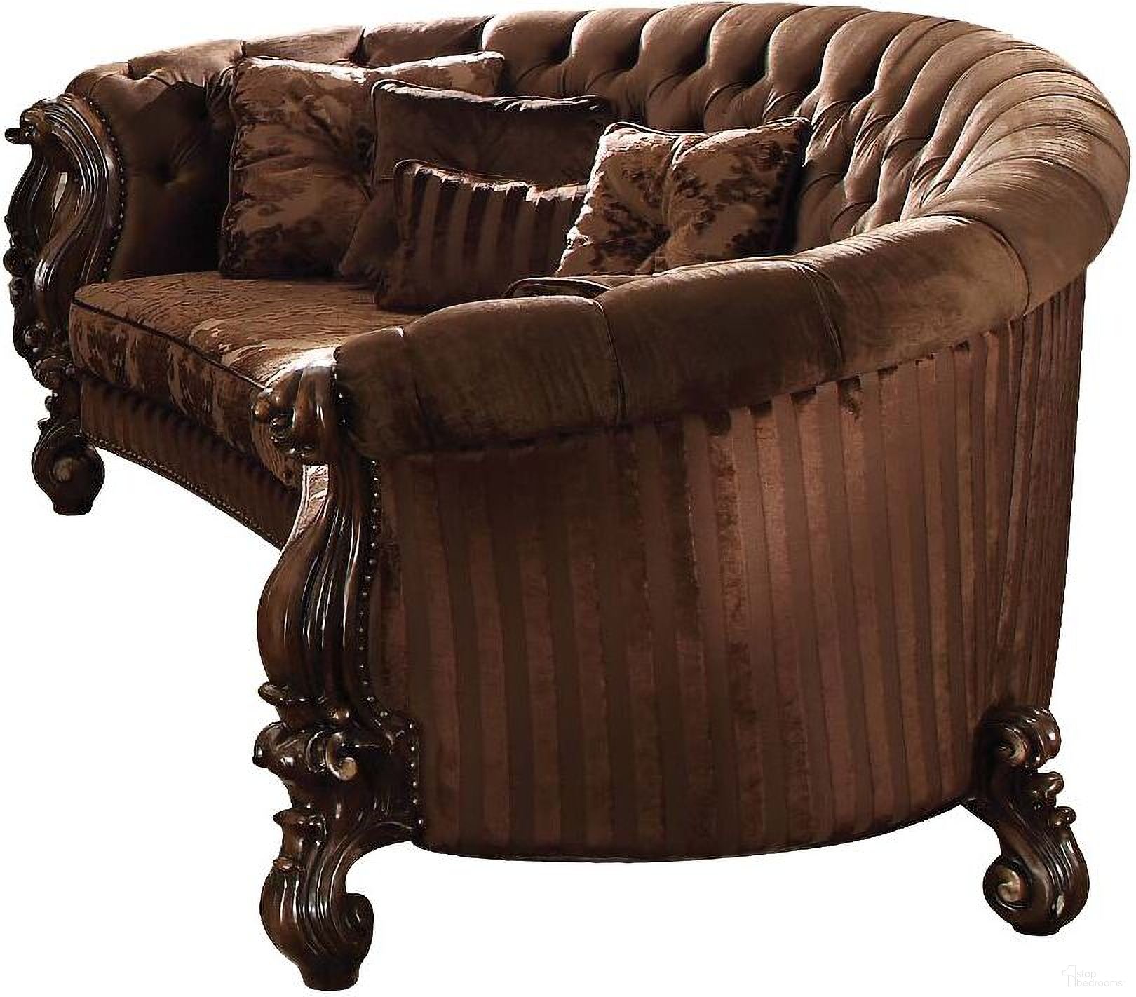 The appearance of Homeroots Brown Velvet Cherry Oak Upholstery Poly Resin Sofa With 5 Pillows designed by Homeroots in the rustic / southwestern interior design. This brown velvet piece of furniture was selected by 1StopBedrooms from to add a touch of cosiness and style into your home. Sku: 348227. Material: Porcelain.